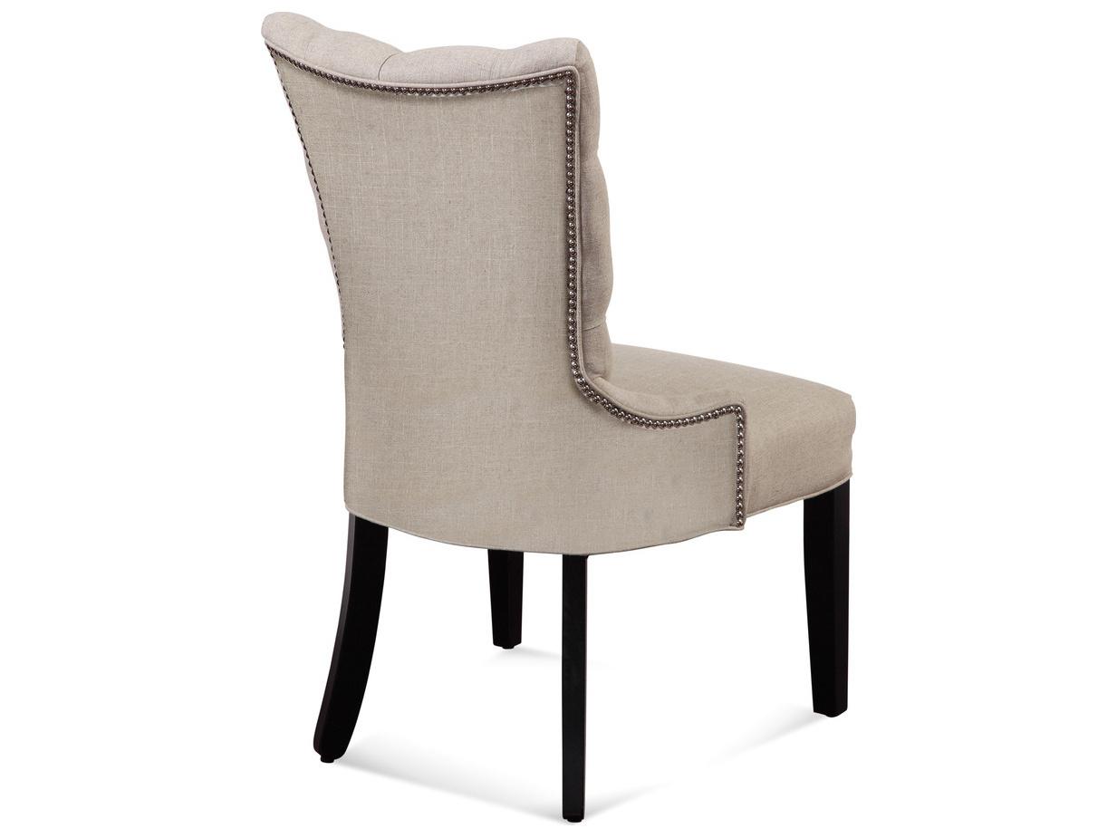 Bassett Mirror Belgian Modern Tufted Natural Upholstered Side Dining