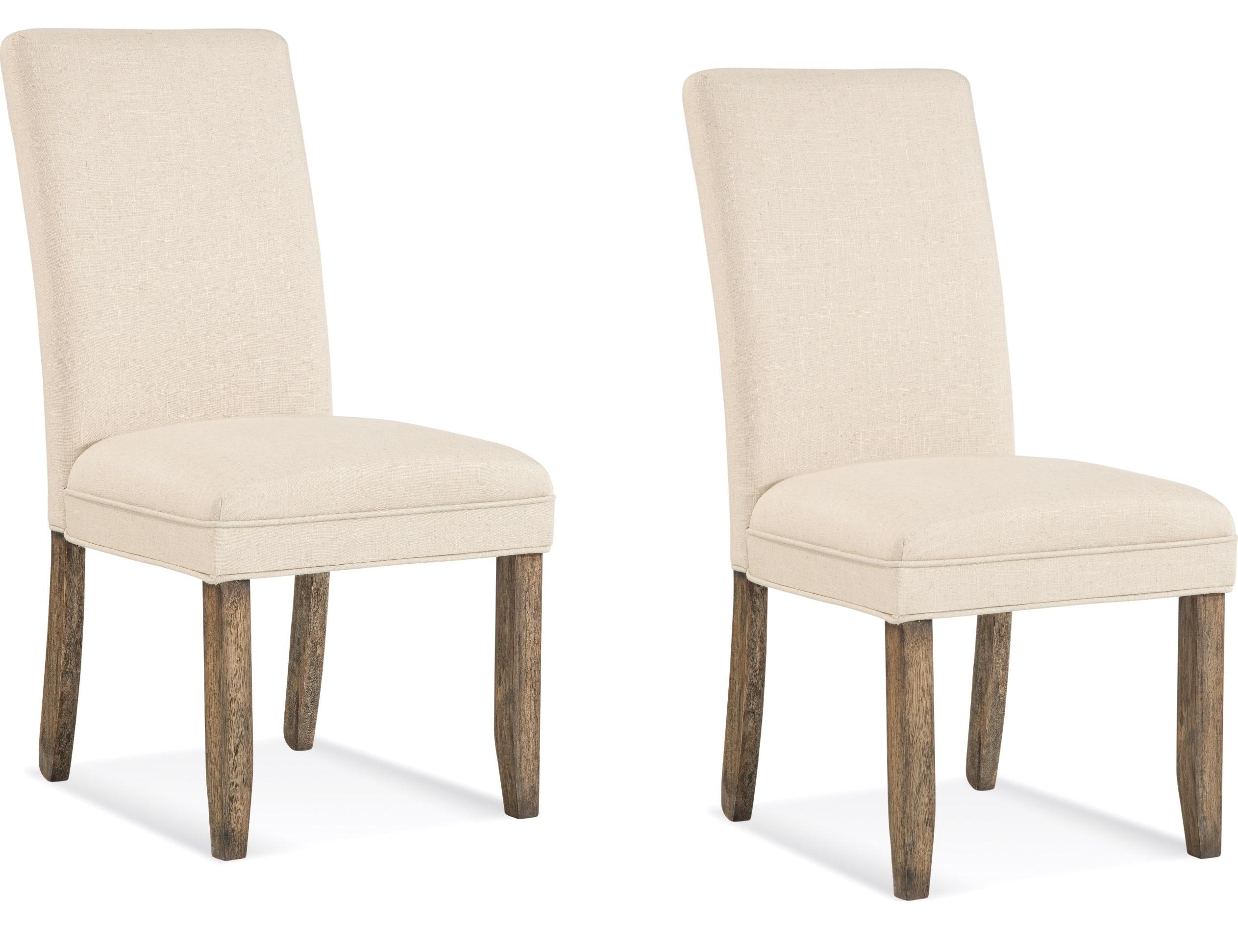 Bassett Mirror Colby Rubberwood Beige Upholstered Armless Dining Chair