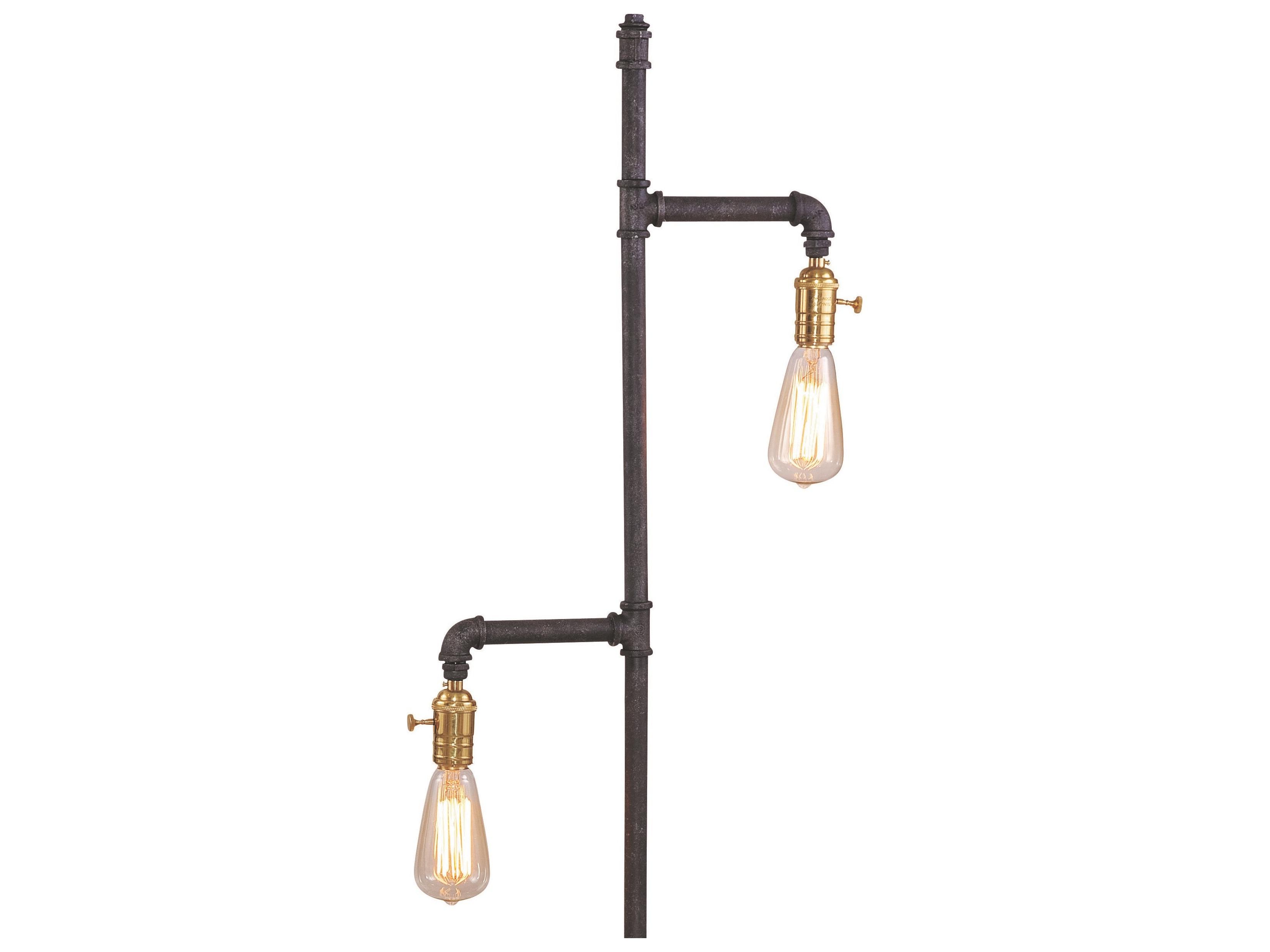 Bassett Mirror Telestar Finish Rusty Textured Black Floor Lamp