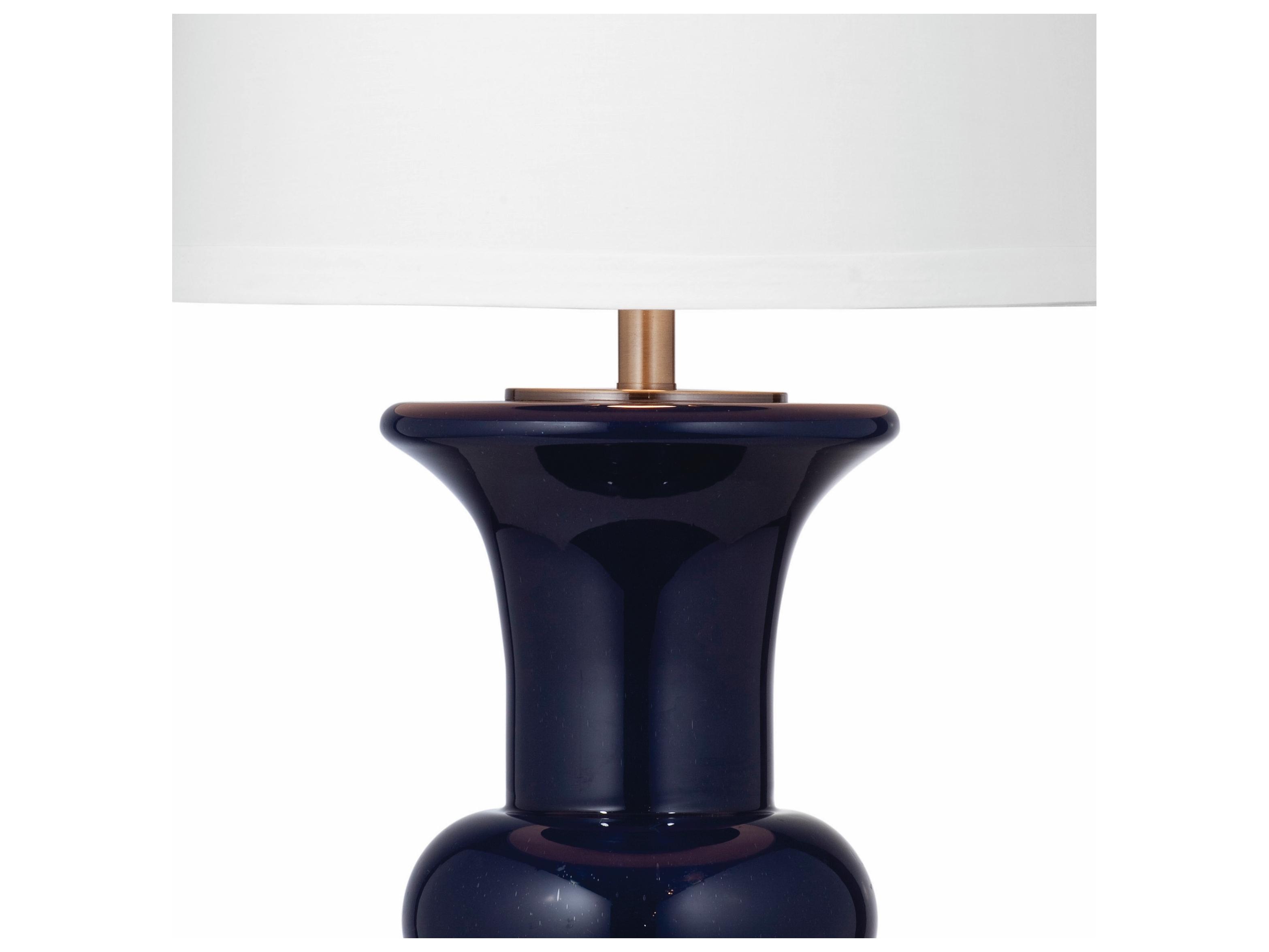Bassett Mirror Vince Navy Blue Glass Table Lamp