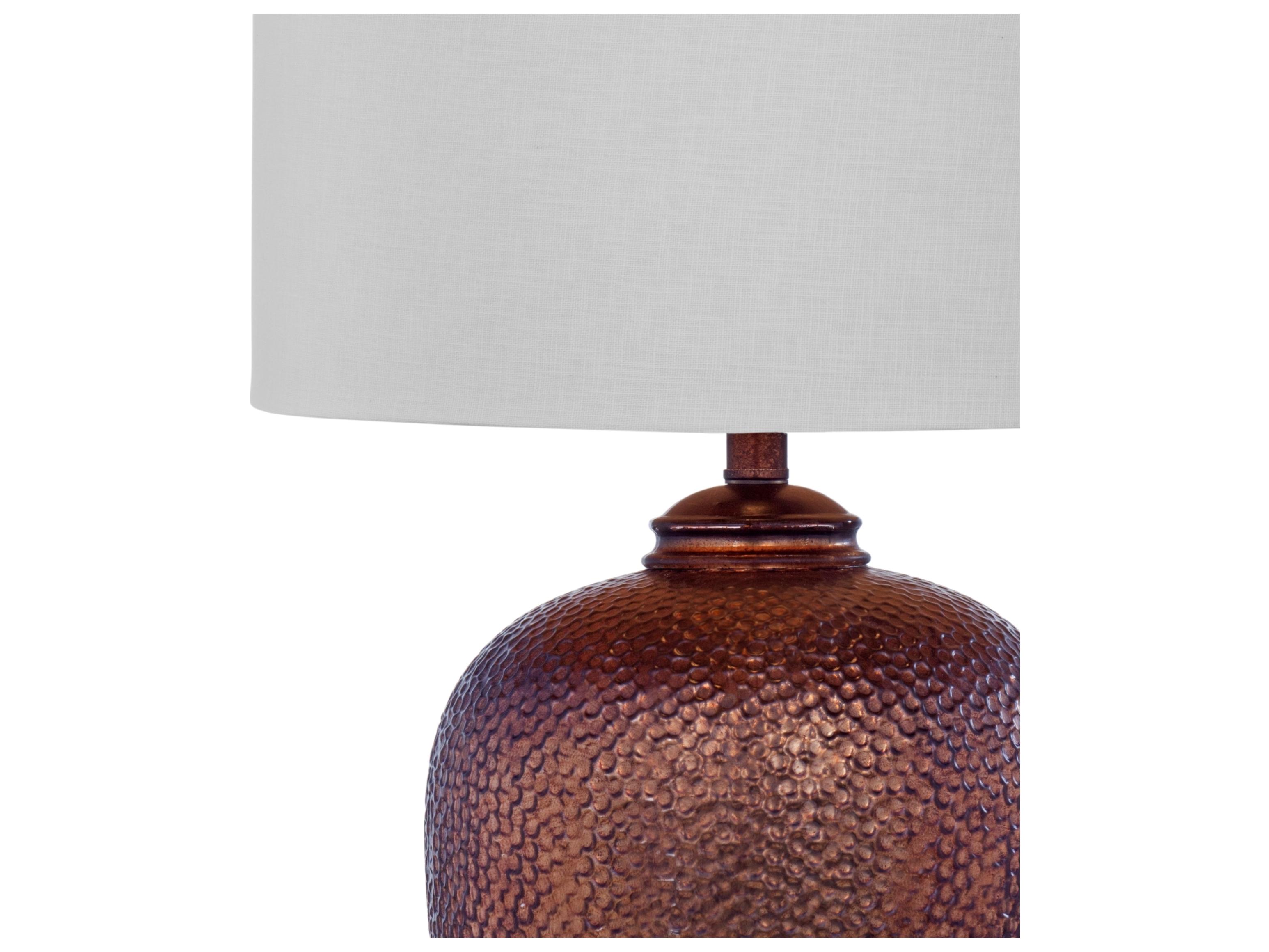 Bassett Mirror Trevor Antique Copper Glass Table Lamp