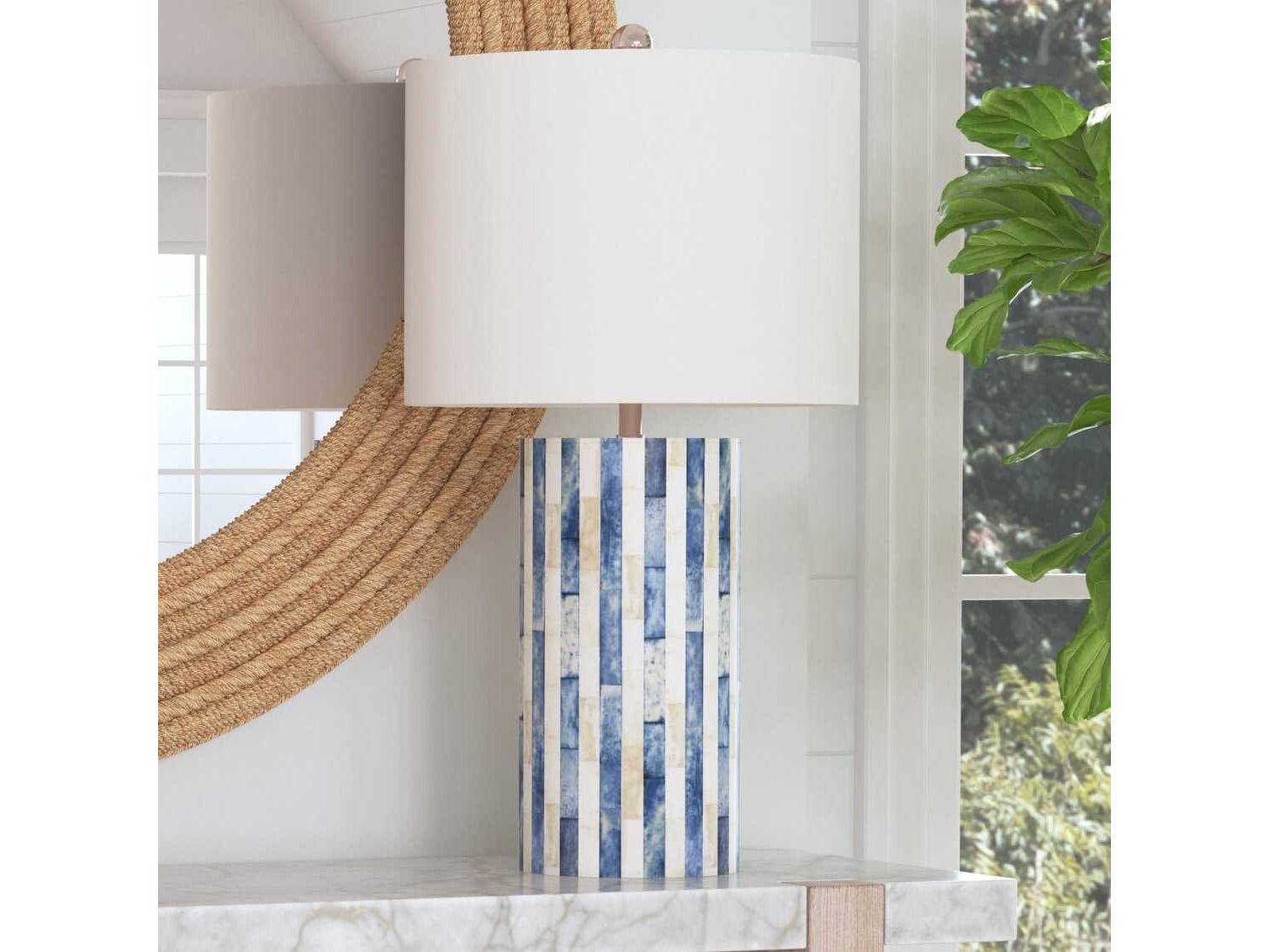 Bassett Mirror Iron White Blue Bone Buffet Lamp