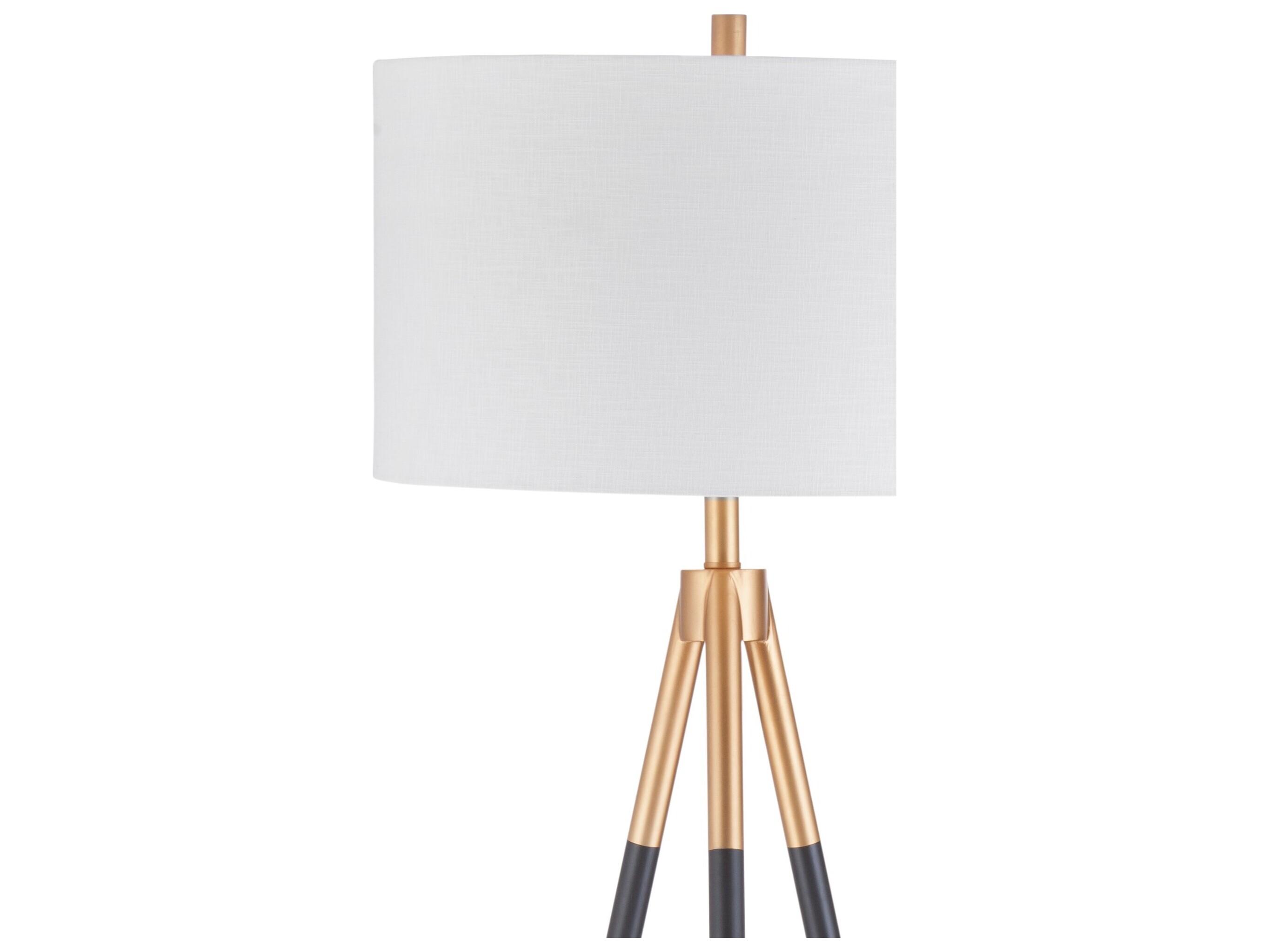 Bassett Mirror Metal Black Gold Floor Lamp