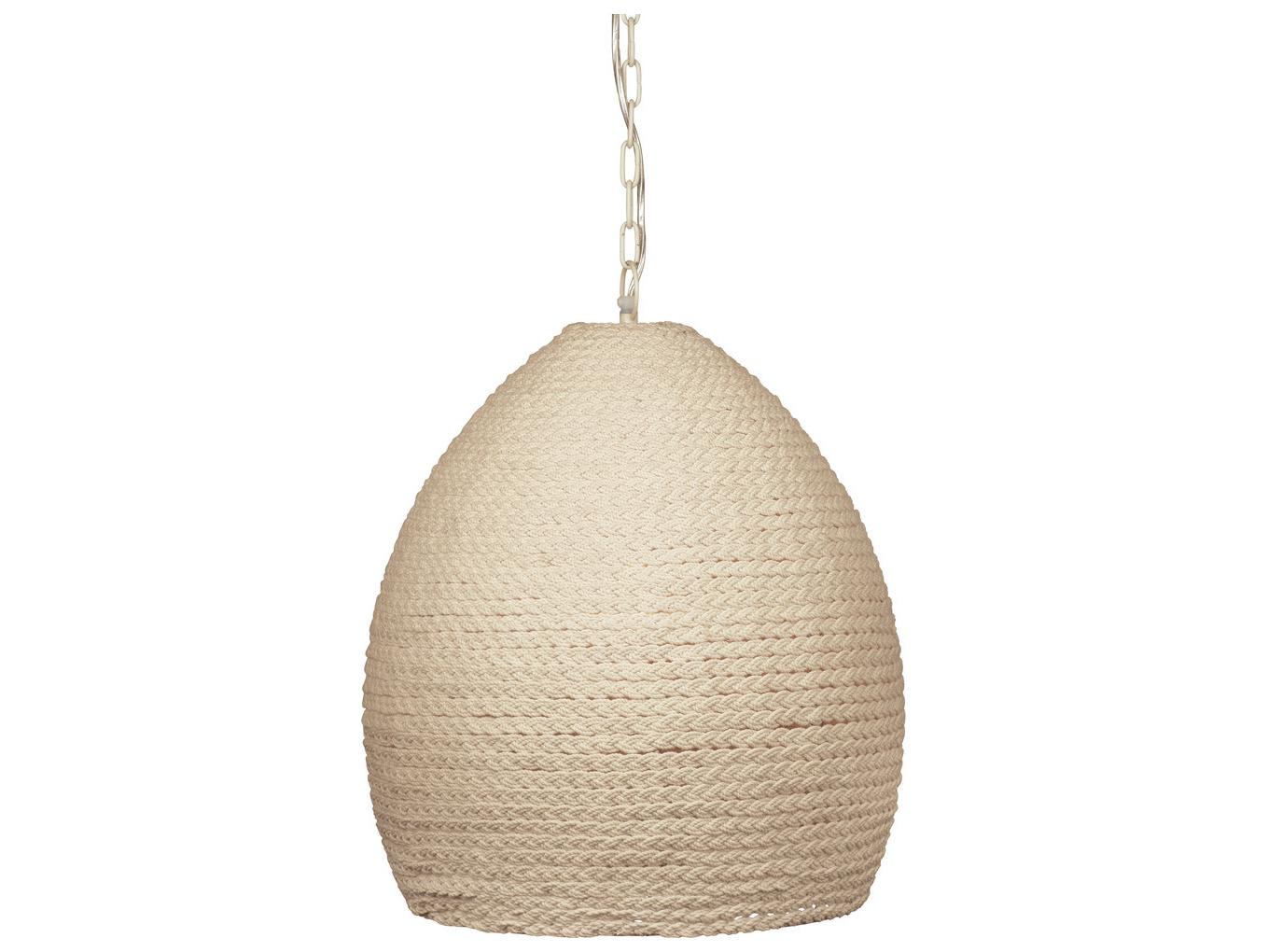 Bassett Mirror Rattan White Bell Pendant