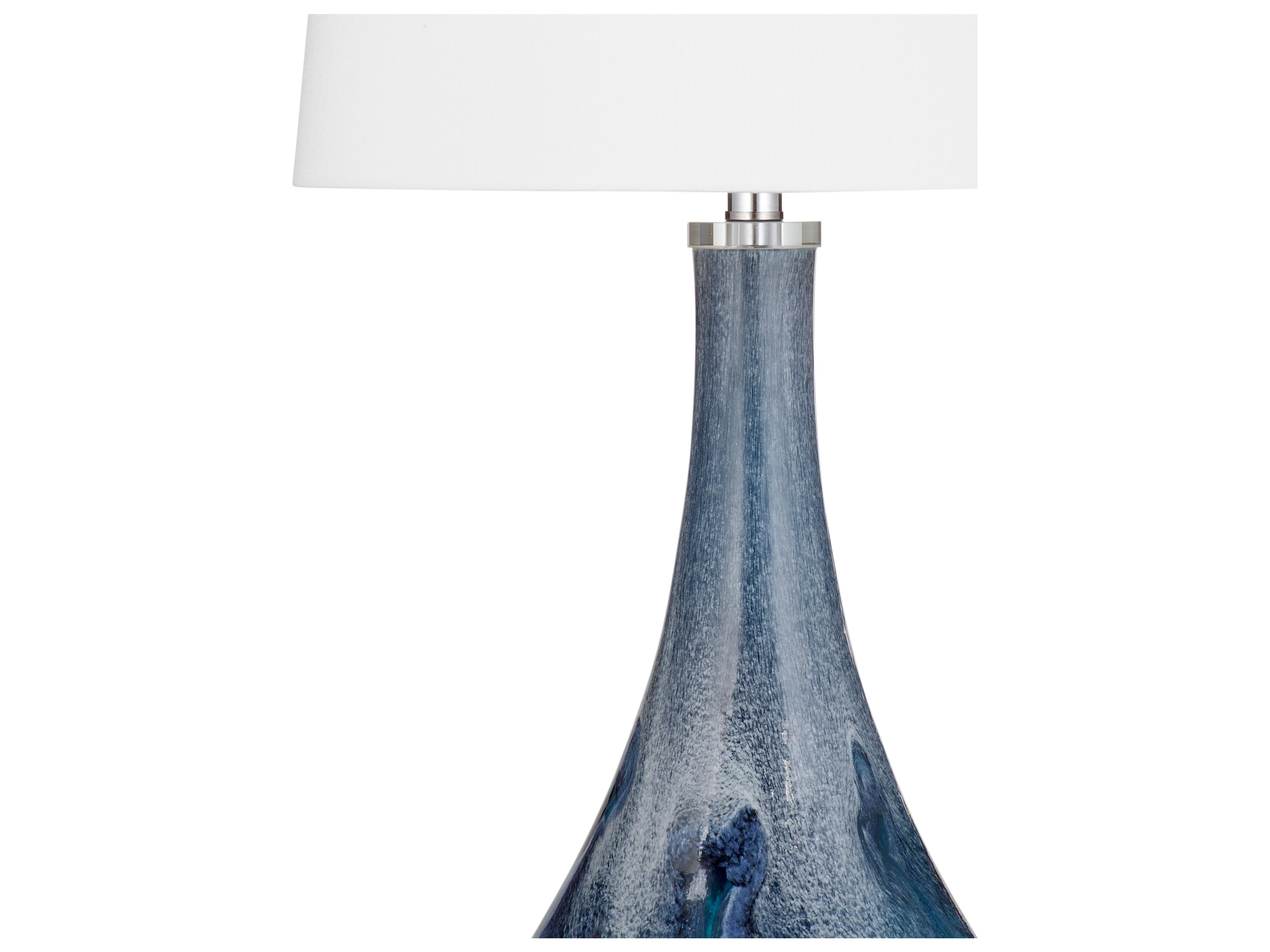 Bassett Mirror Blue Glass Buffet Lamp