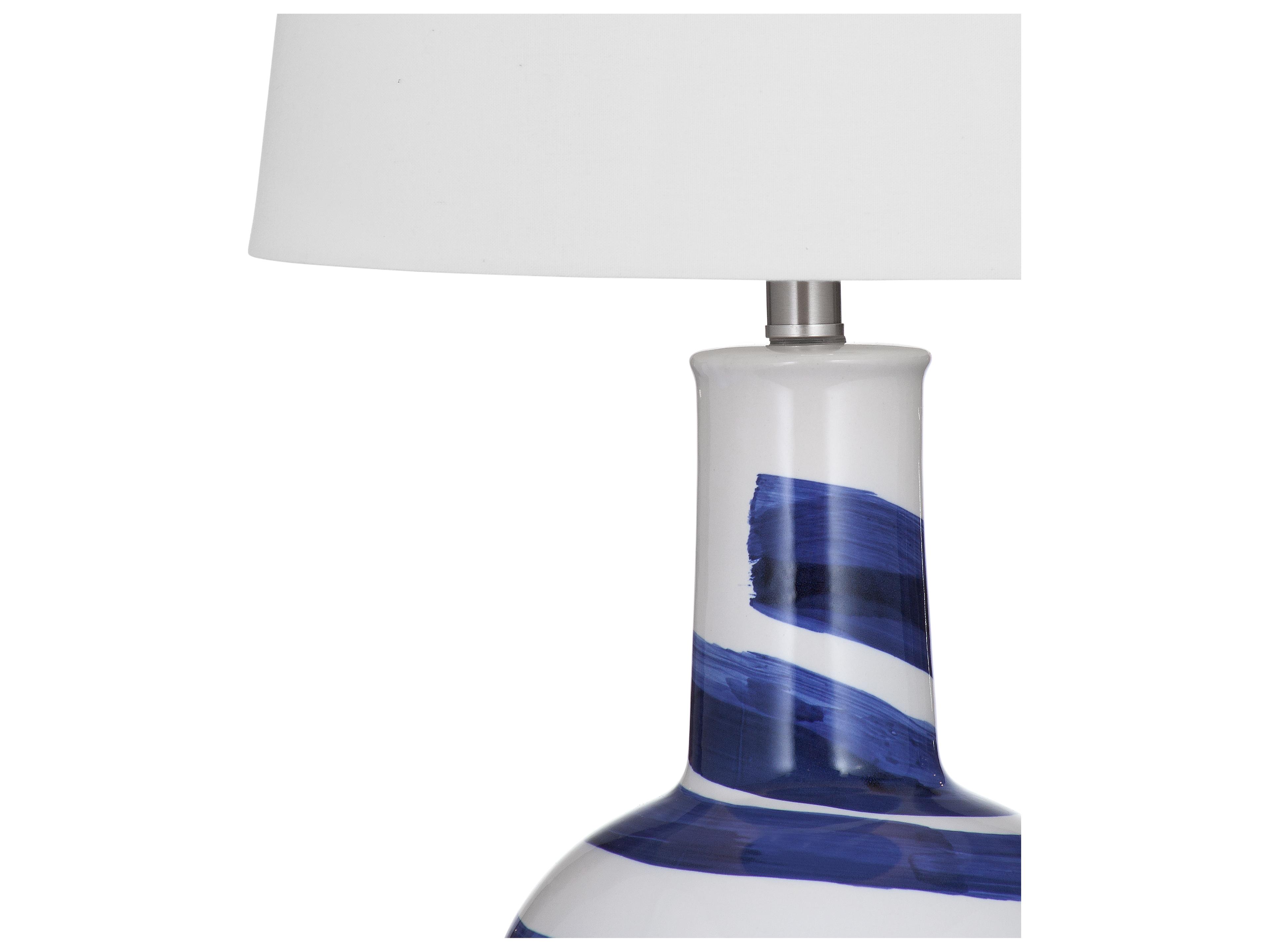 Bassett Mirror Blue White Cream Table Lamp