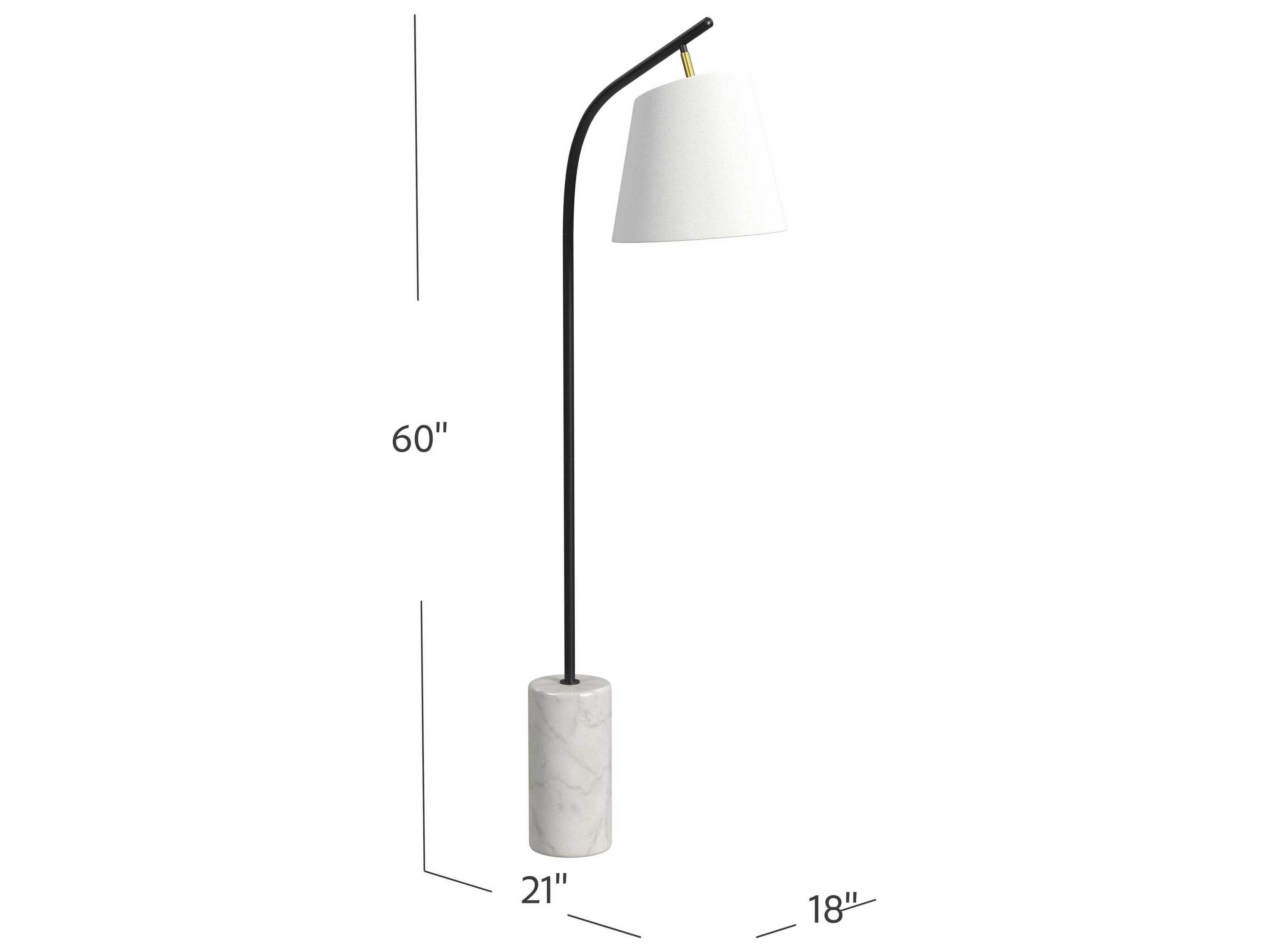 Bassett Mirror Studio Black White Floor Lamp