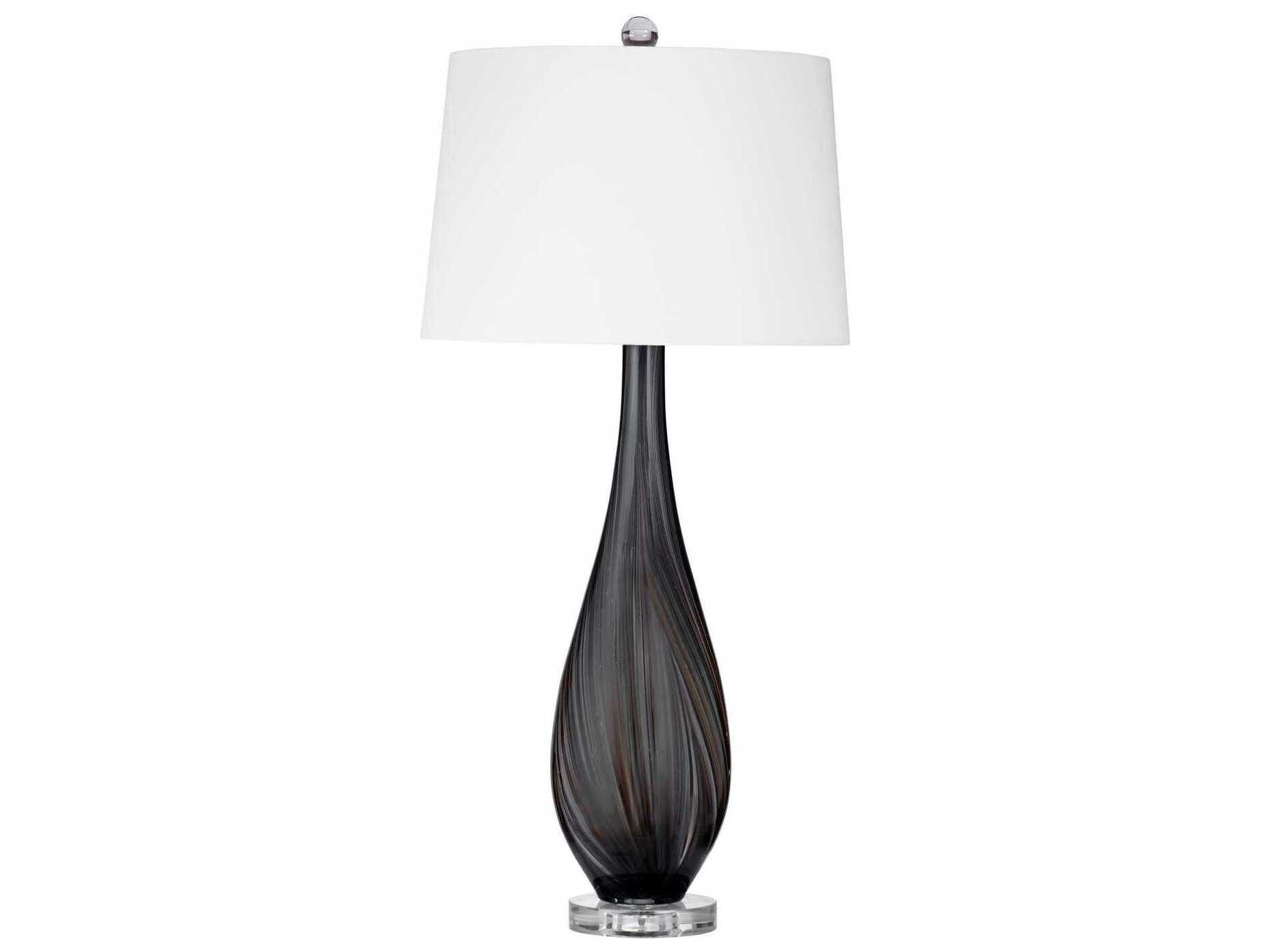 Bassett Mirror Black Black Glass Table Lamp