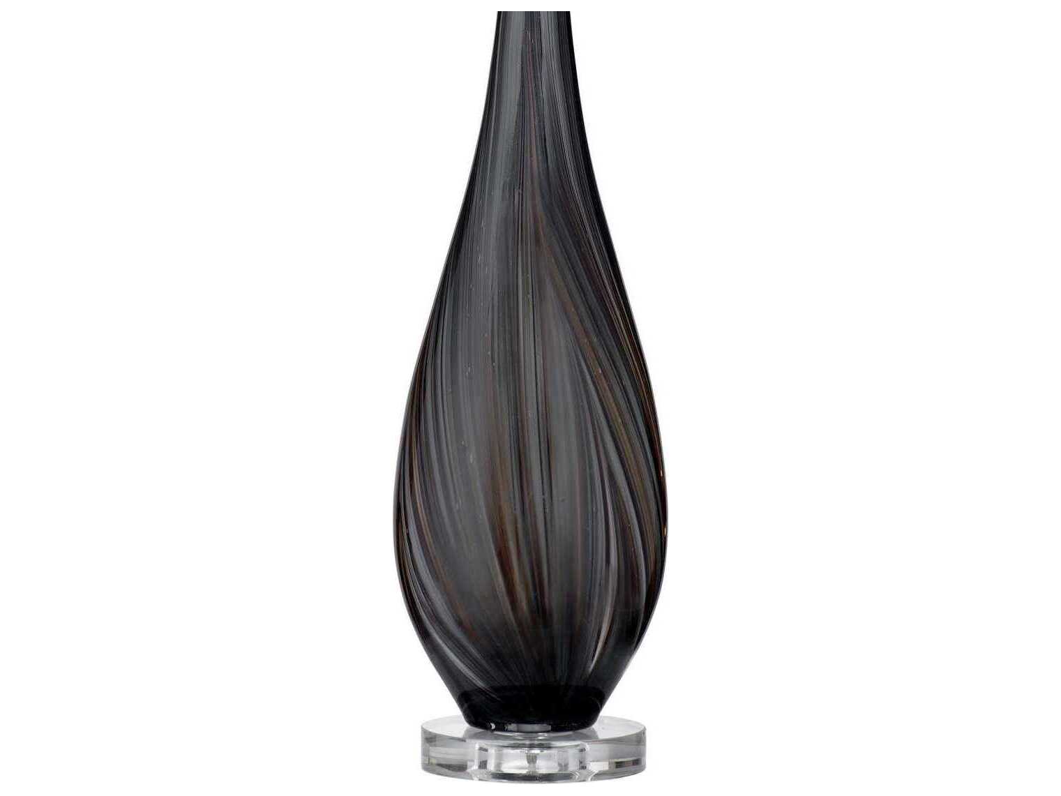 Bassett Mirror Black Black Glass Table Lamp