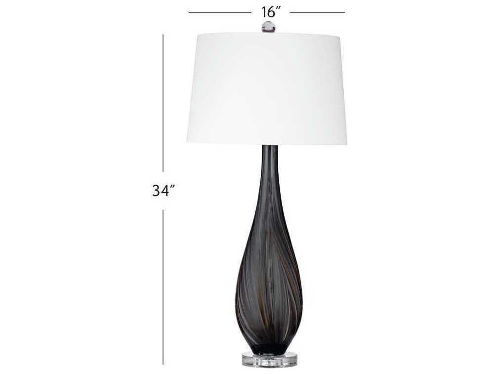 Bassett Mirror Black Black Glass Table Lamp