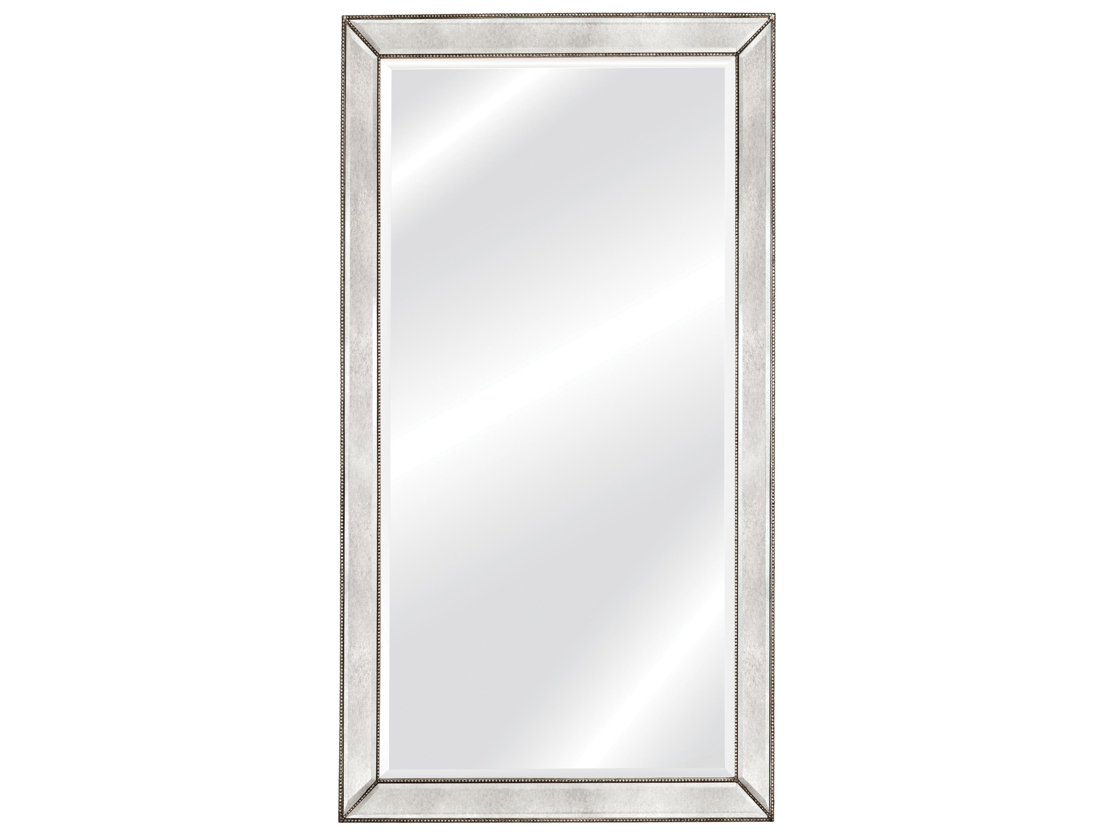 Bassett Mirror Hollywood Glam Beaded Rectangular Leaner Floor Mirror