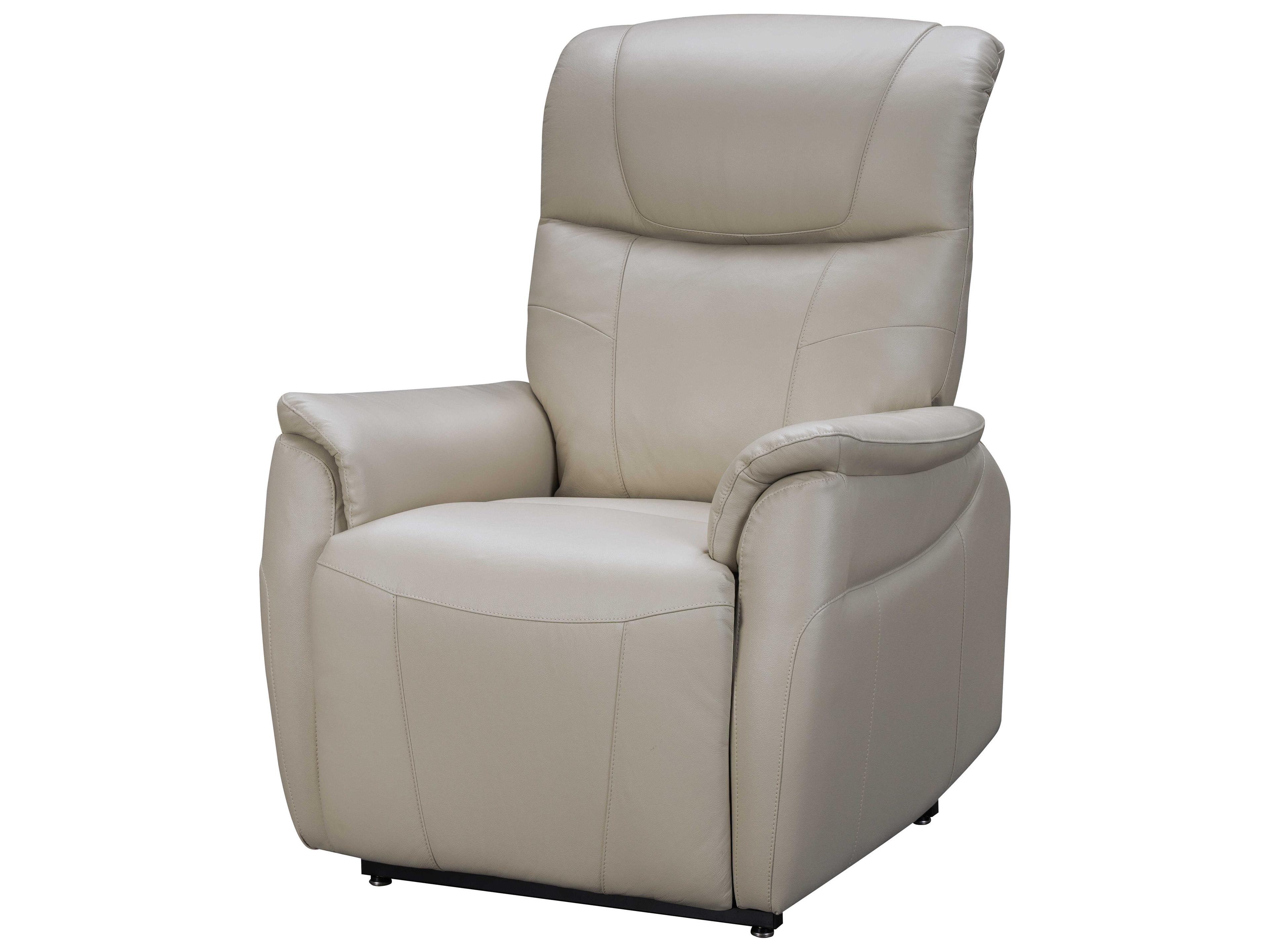Barcalounger Lux Recline & Lift Leighton Laurel Cream White Faux Leather Recliner
