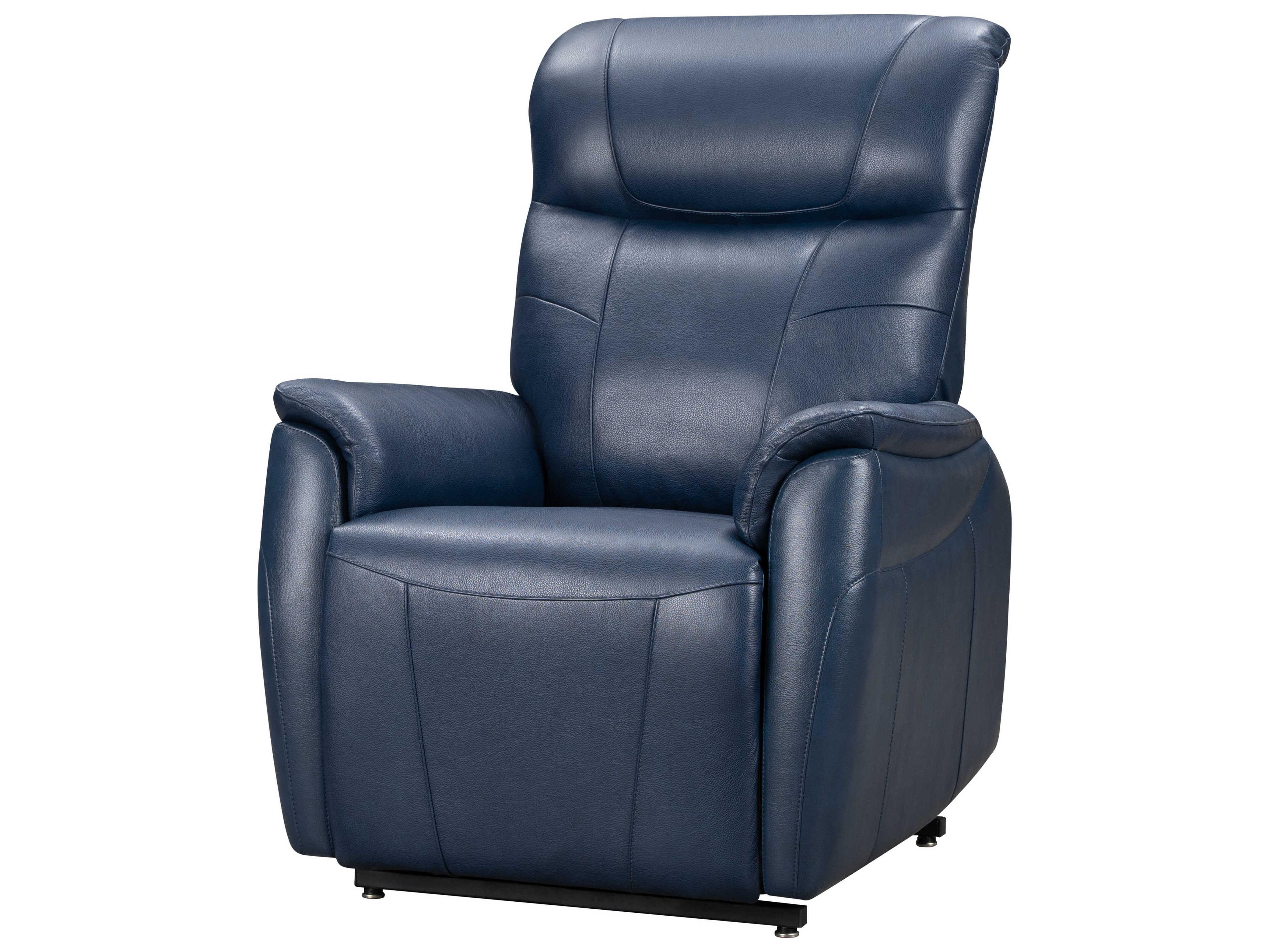 Barcalounger Lux Recline & Lift Leighton Marco Navy Blue Faux Leather Recliner