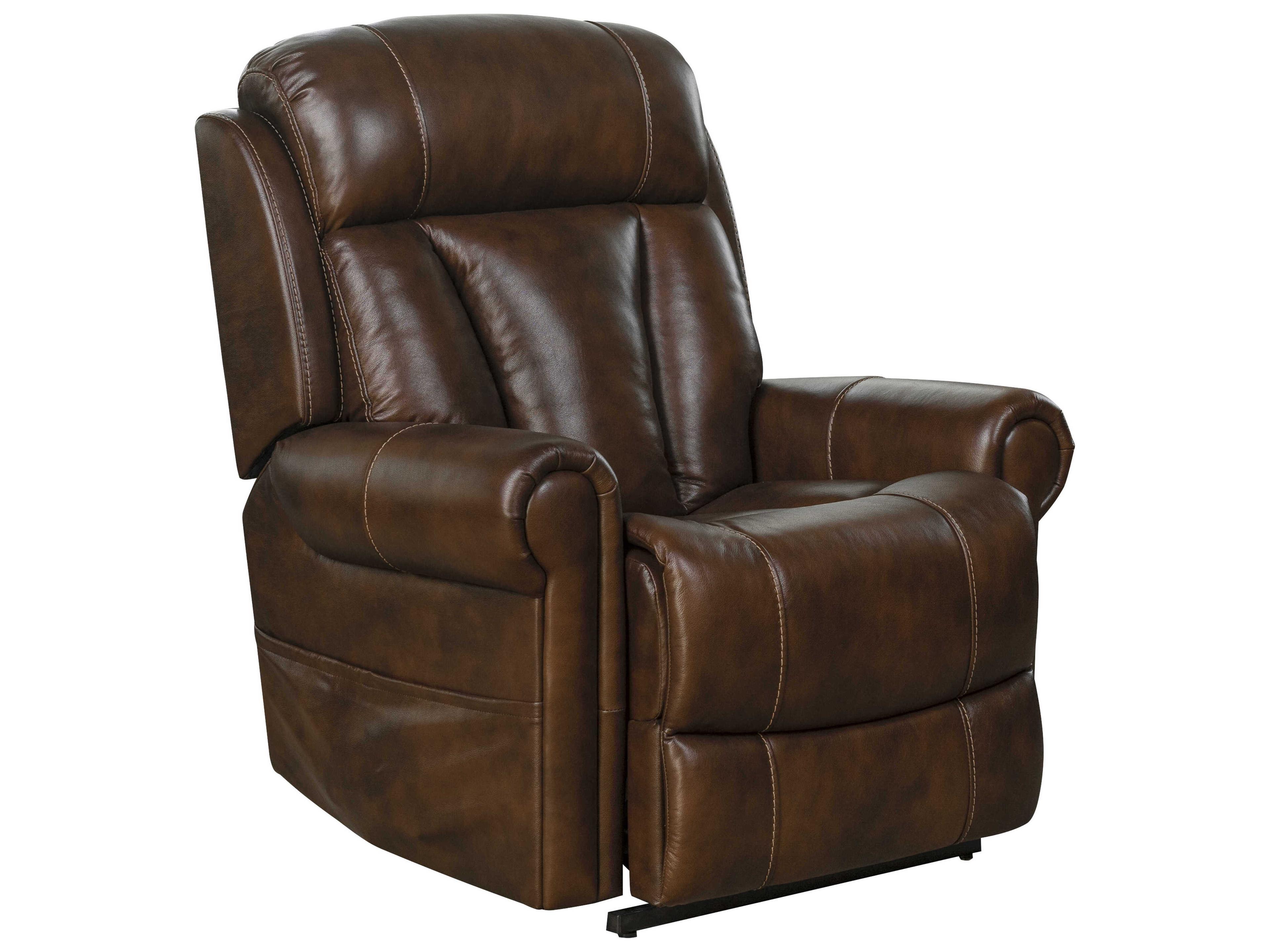 Barcalounger Lux Recline & Lift Lyndon Tonya Brown Faux Leather Recliner