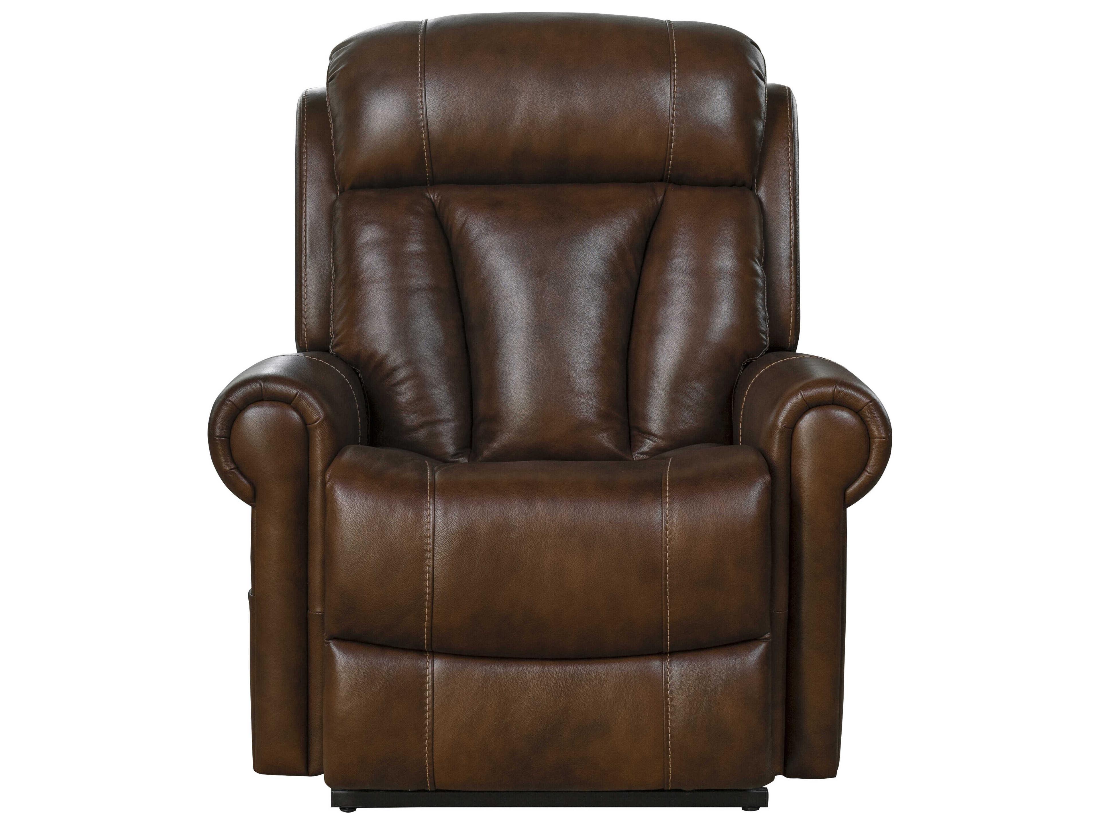 Barcalounger Lux Recline & Lift Lyndon Tonya Brown Faux Leather Recliner