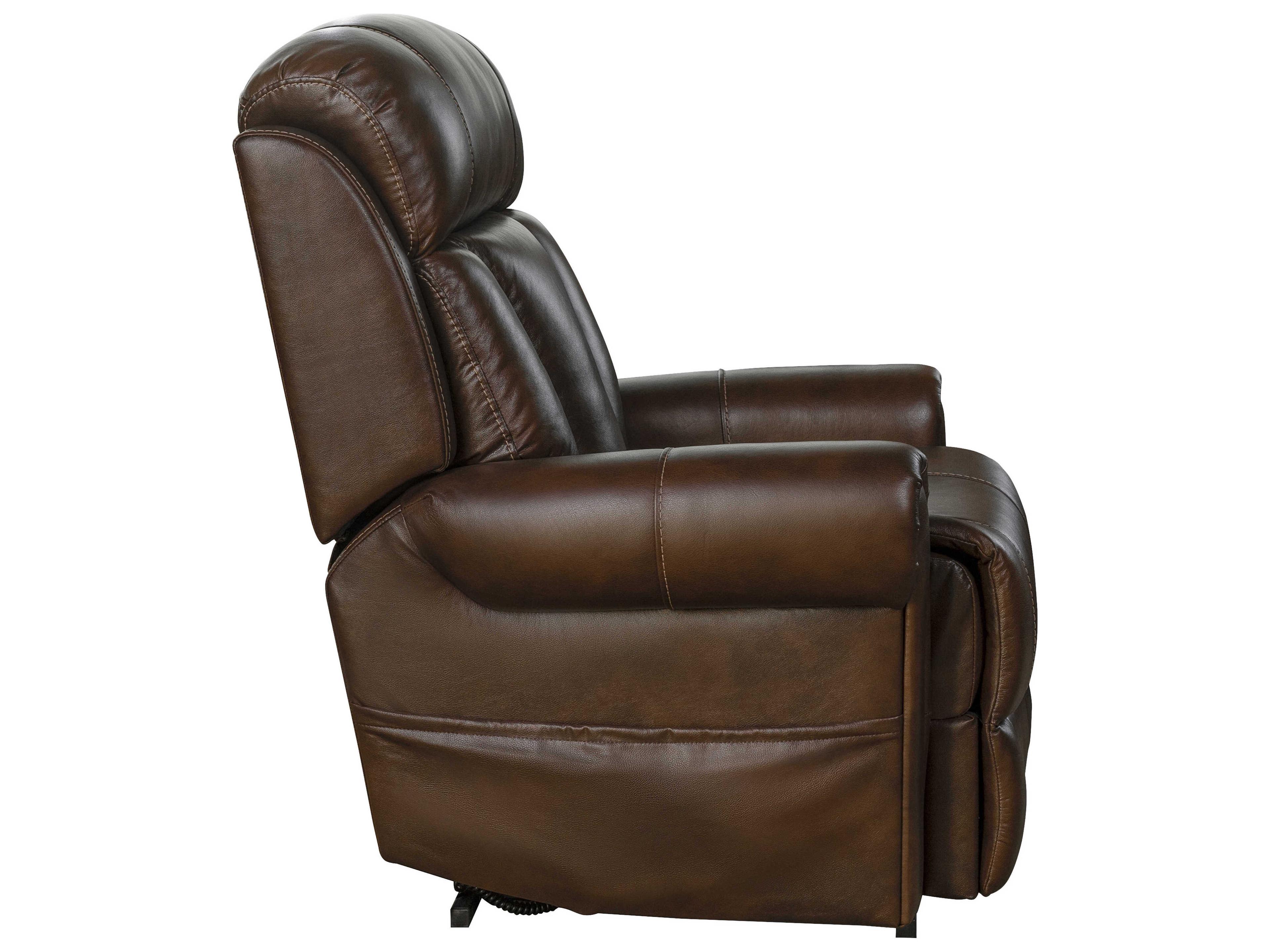 Barcalounger Lux Recline & Lift Lyndon Tonya Brown Faux Leather Recliner