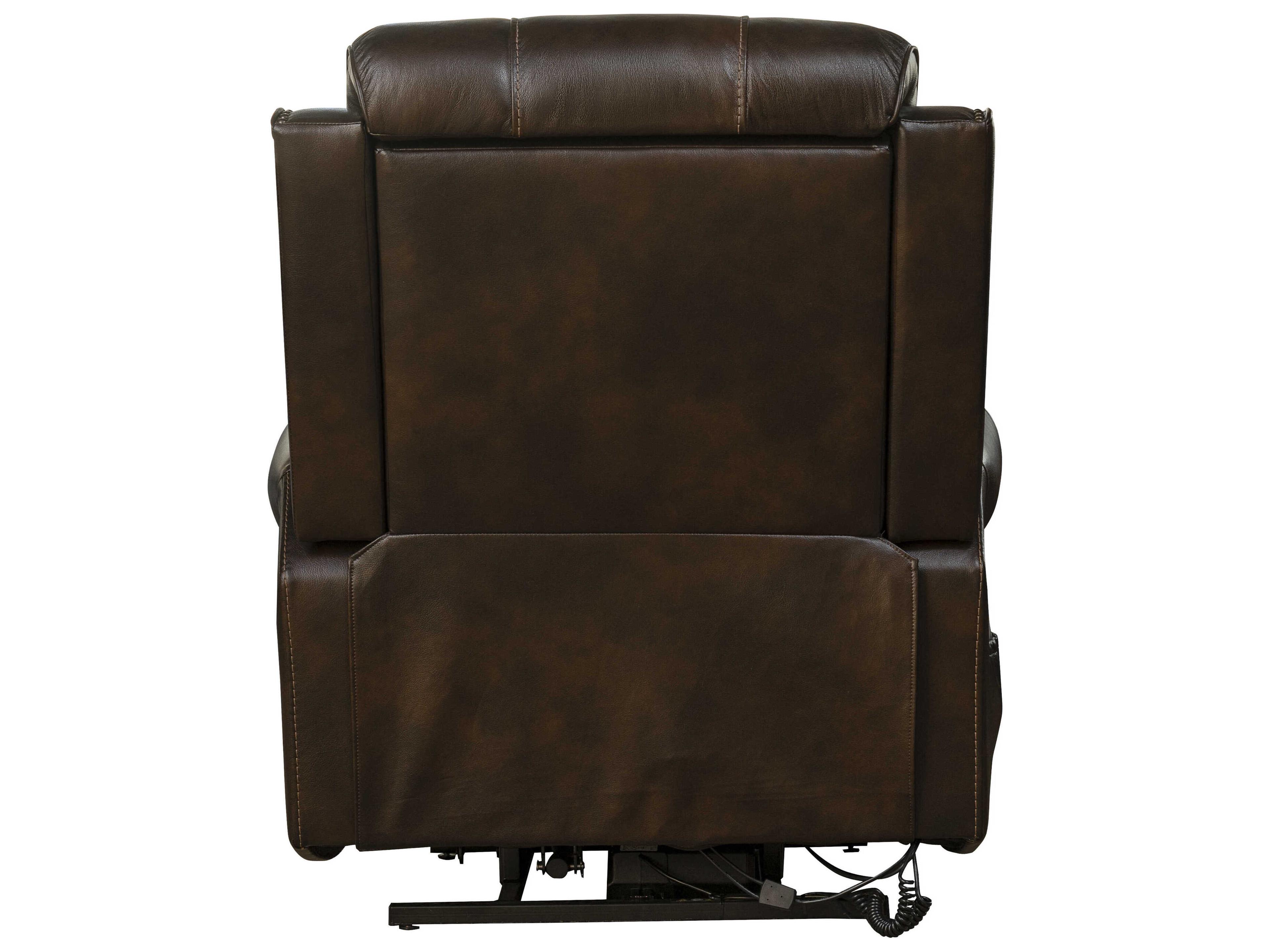 Barcalounger Lux Recline & Lift Langston Tonya Brown Faux Leather Recliner