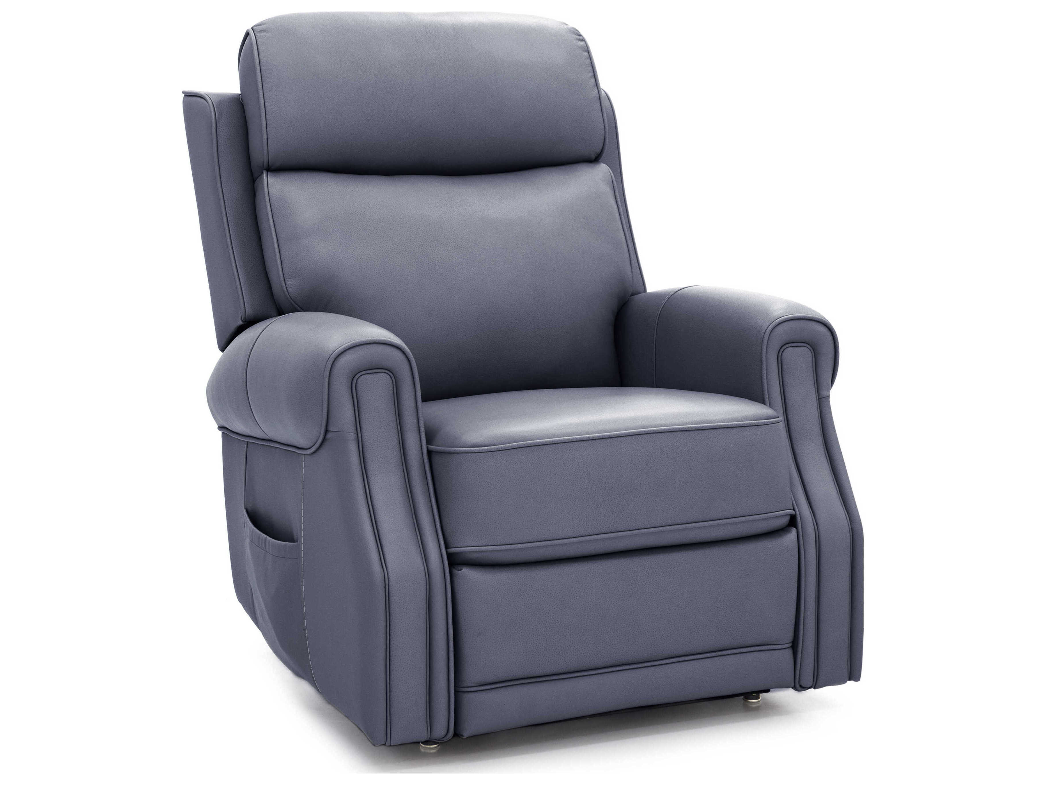 Barcalounger Lux Recline & Lift Lance Sorrento Ocean Gray Faux Leather Recliner