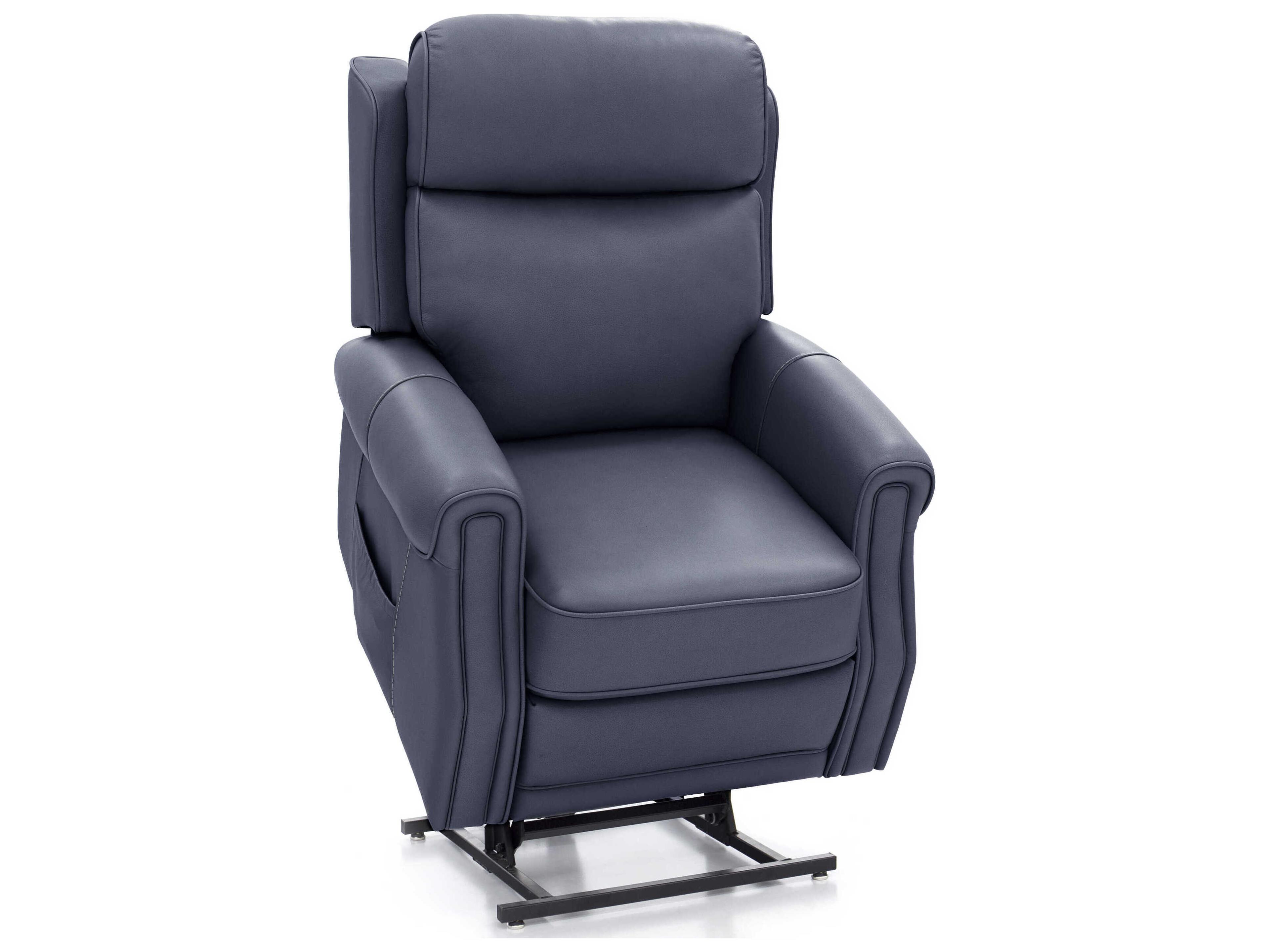 Barcalounger Lux Recline & Lift Lance Sorrento Ocean Gray Faux Leather Recliner
