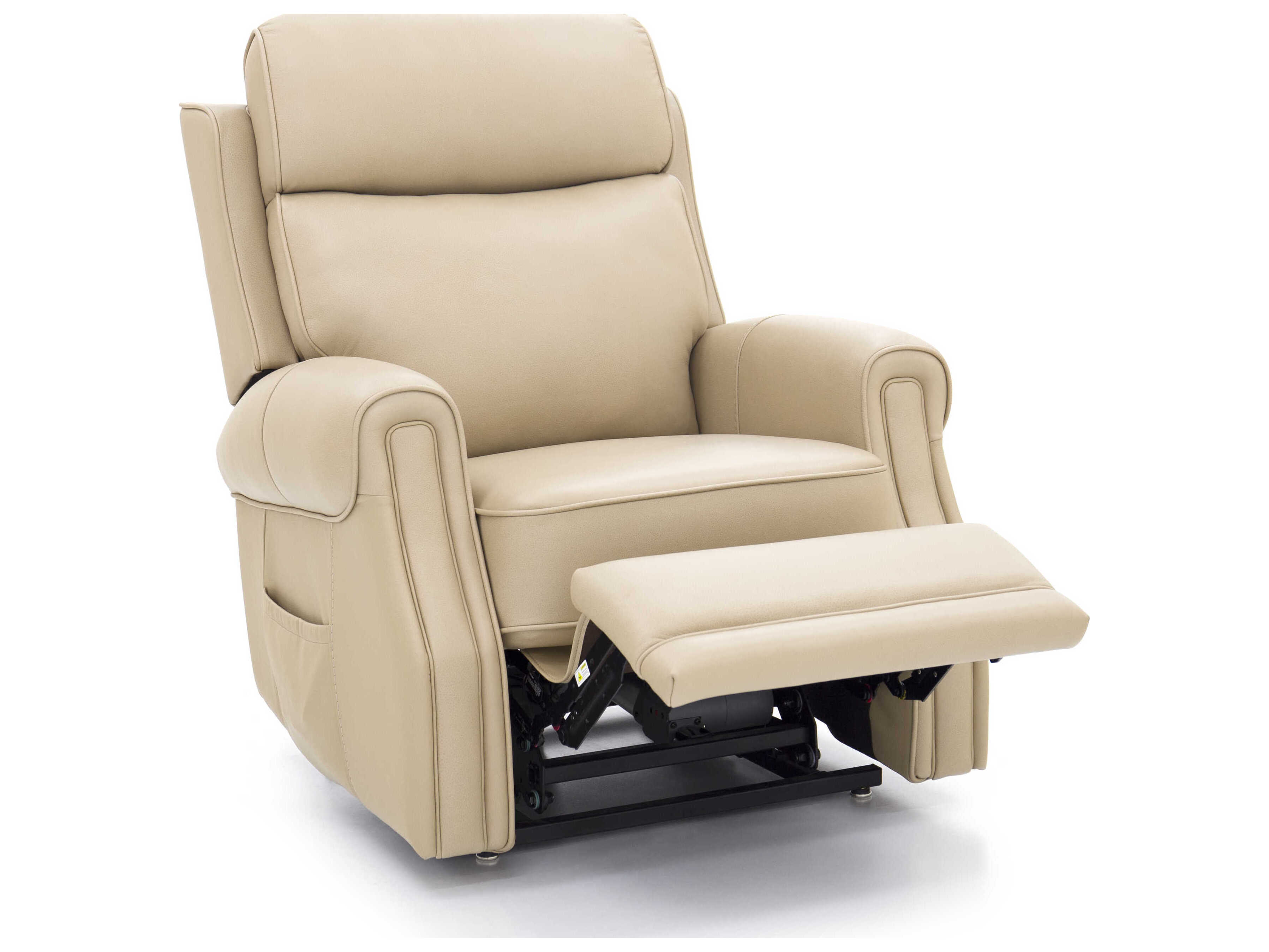 Barcalounger Lux Recline & Lift Lance Sorrento Sand Tan Faux Leather Recliner