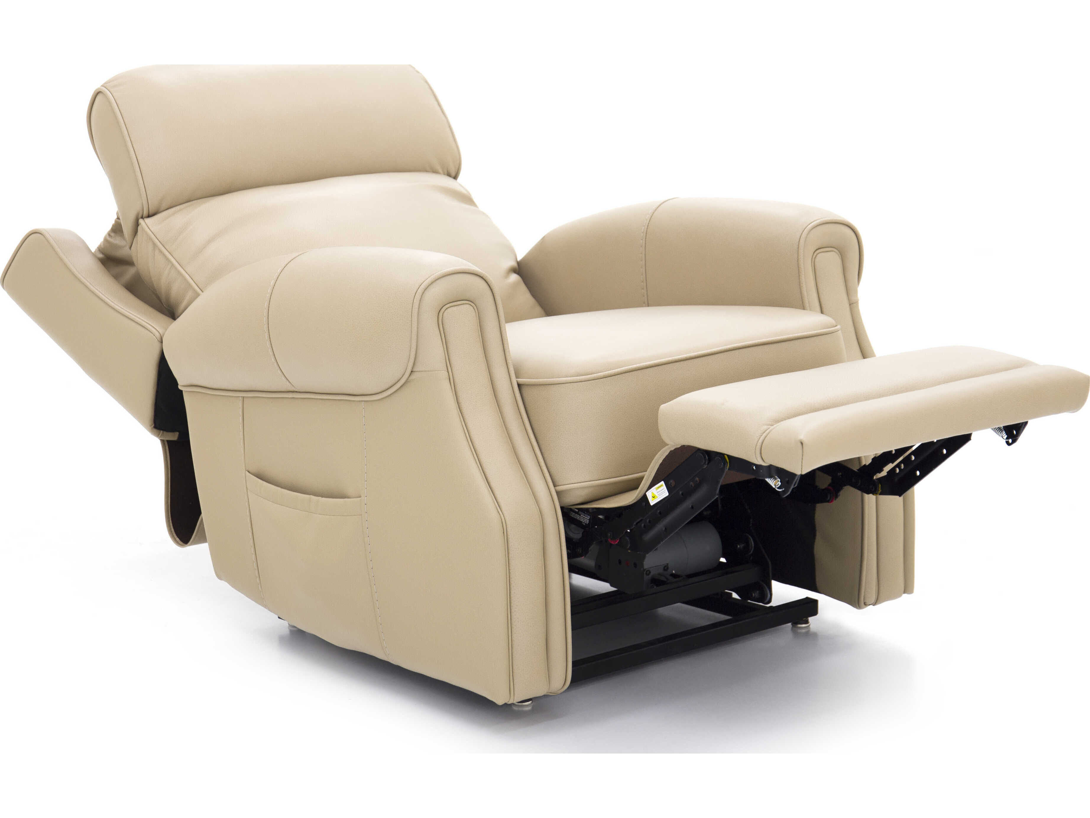 Barcalounger Lux Recline & Lift Lance Sorrento Sand Tan Faux Leather Recliner