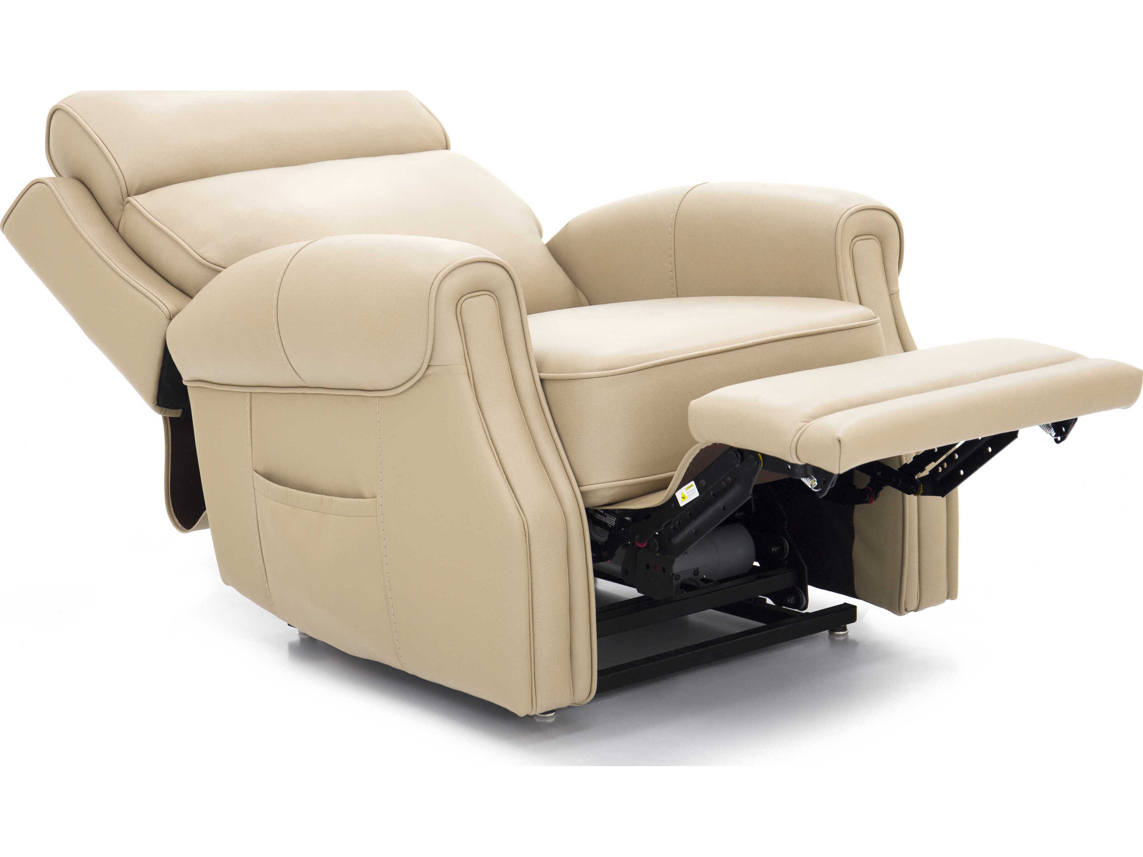 Barcalounger Lux Recline & Lift Lance Sorrento Sand Tan Faux Leather Recliner