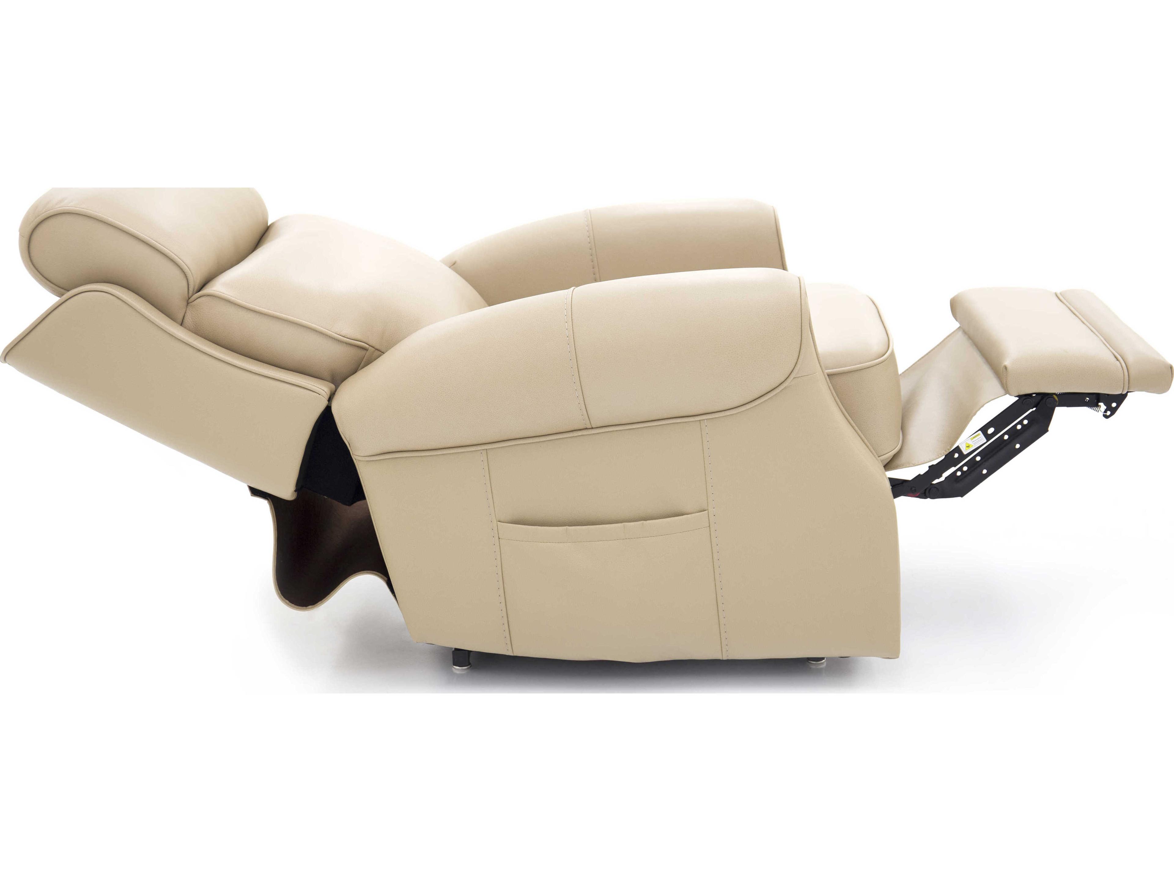 Barcalounger Lux Recline & Lift Lance Sorrento Sand Tan Faux Leather Recliner