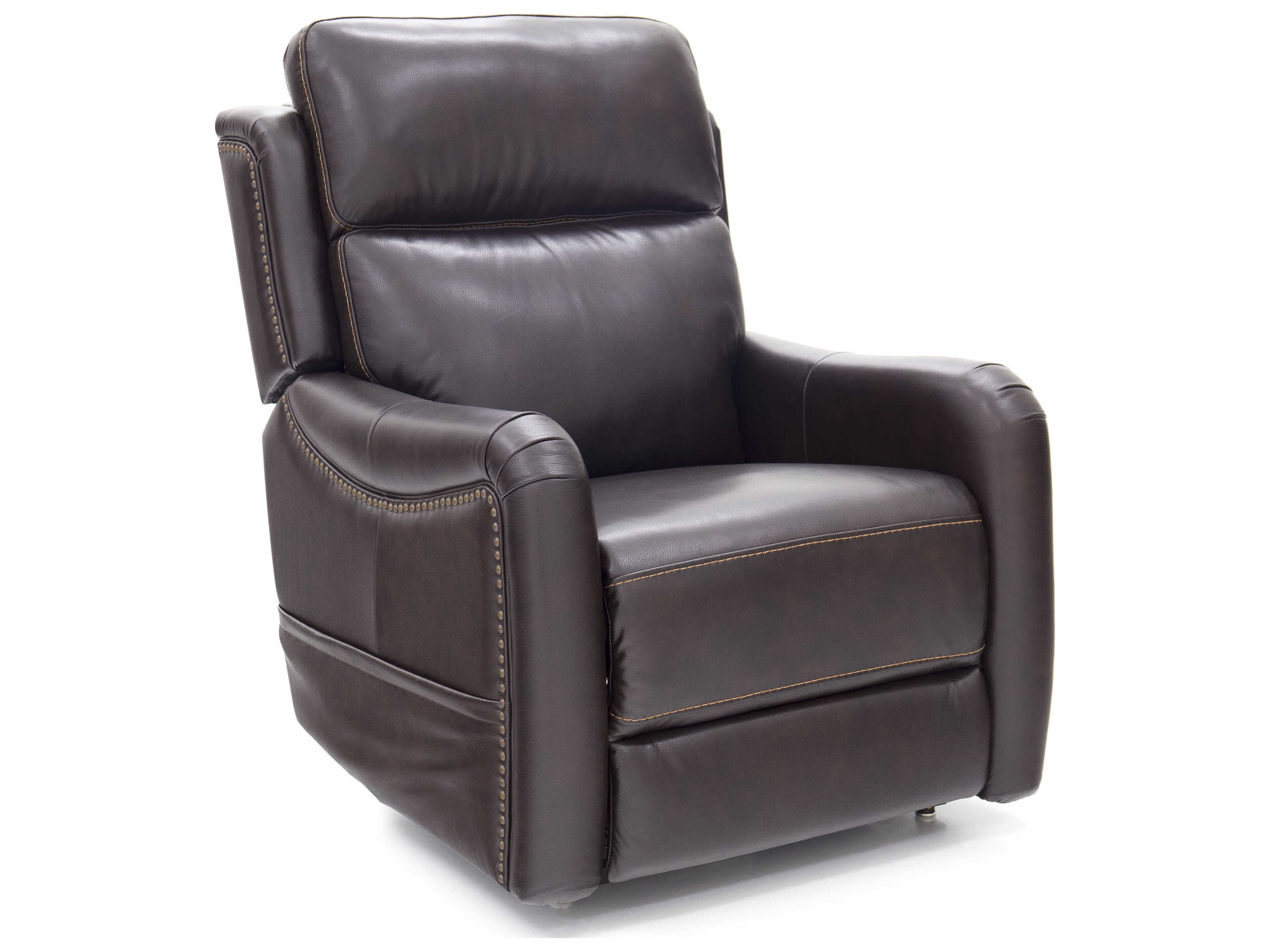 Barcalounger Lux Recline & Lift Longview Rainer Walnut Brown Faux Leather Recliner