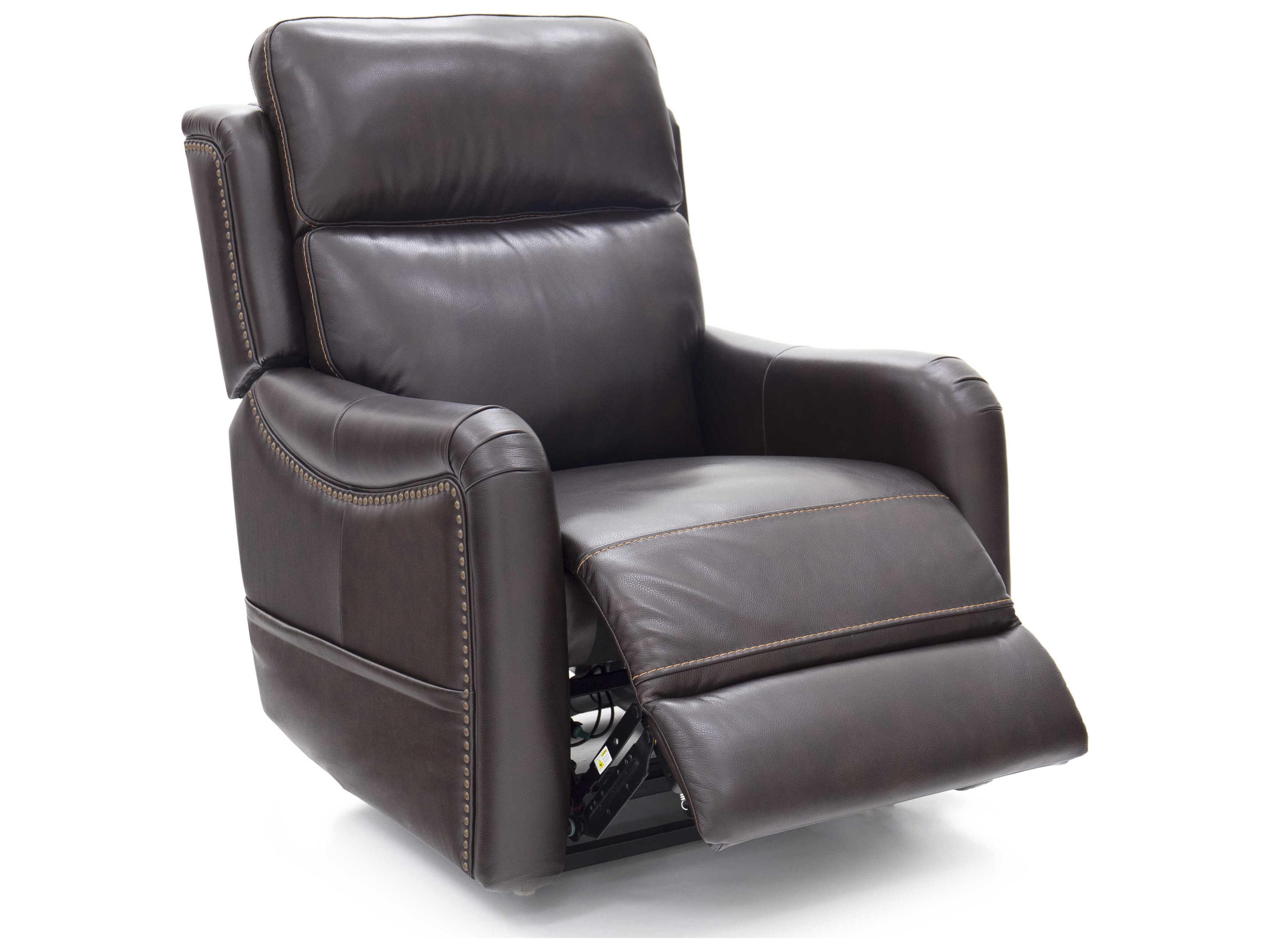 Barcalounger Lux Recline & Lift Longview Rainer Walnut Brown Faux Leather Recliner