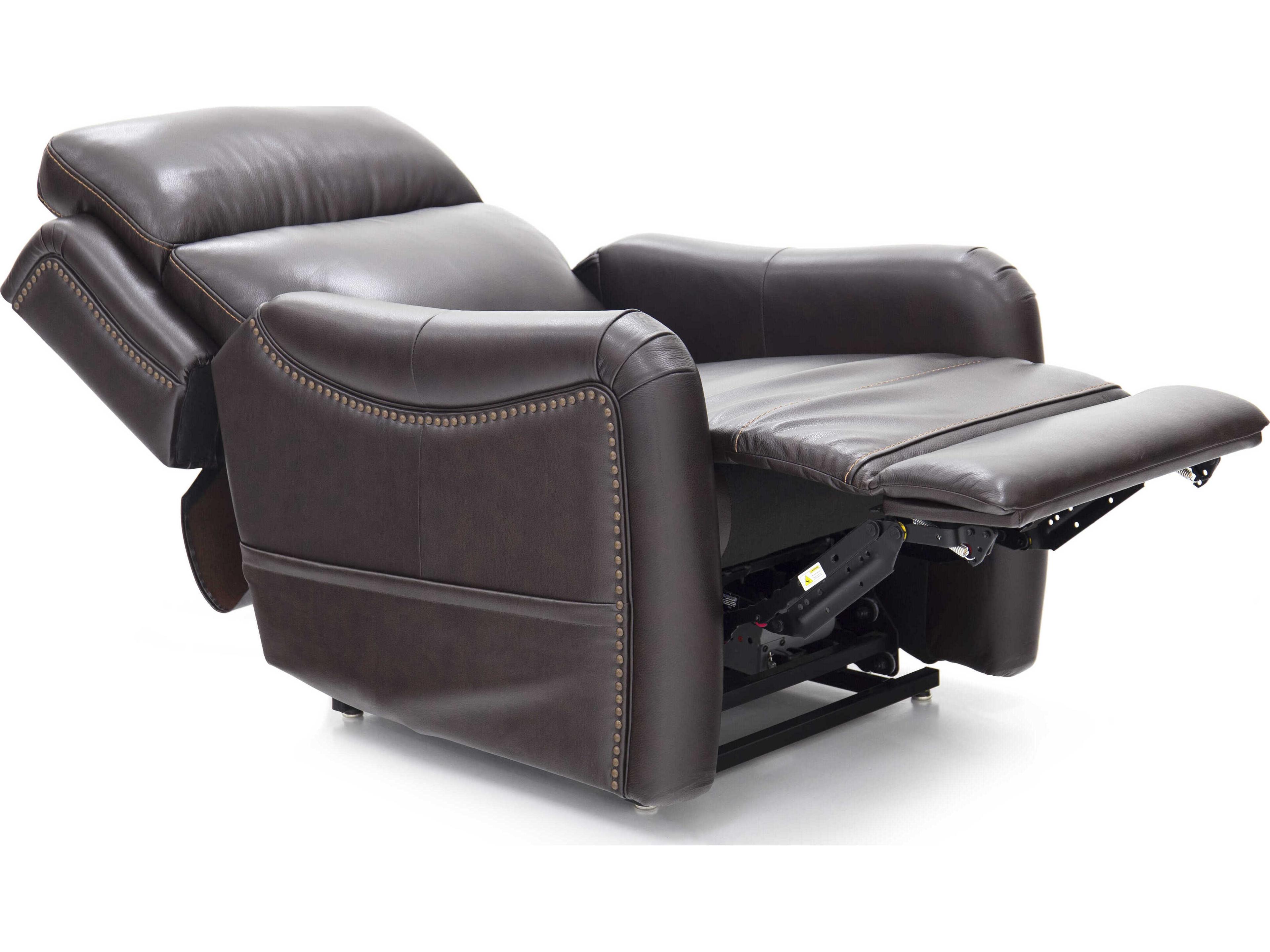 Barcalounger Lux Recline & Lift Longview Rainer Walnut Brown Faux Leather Recliner