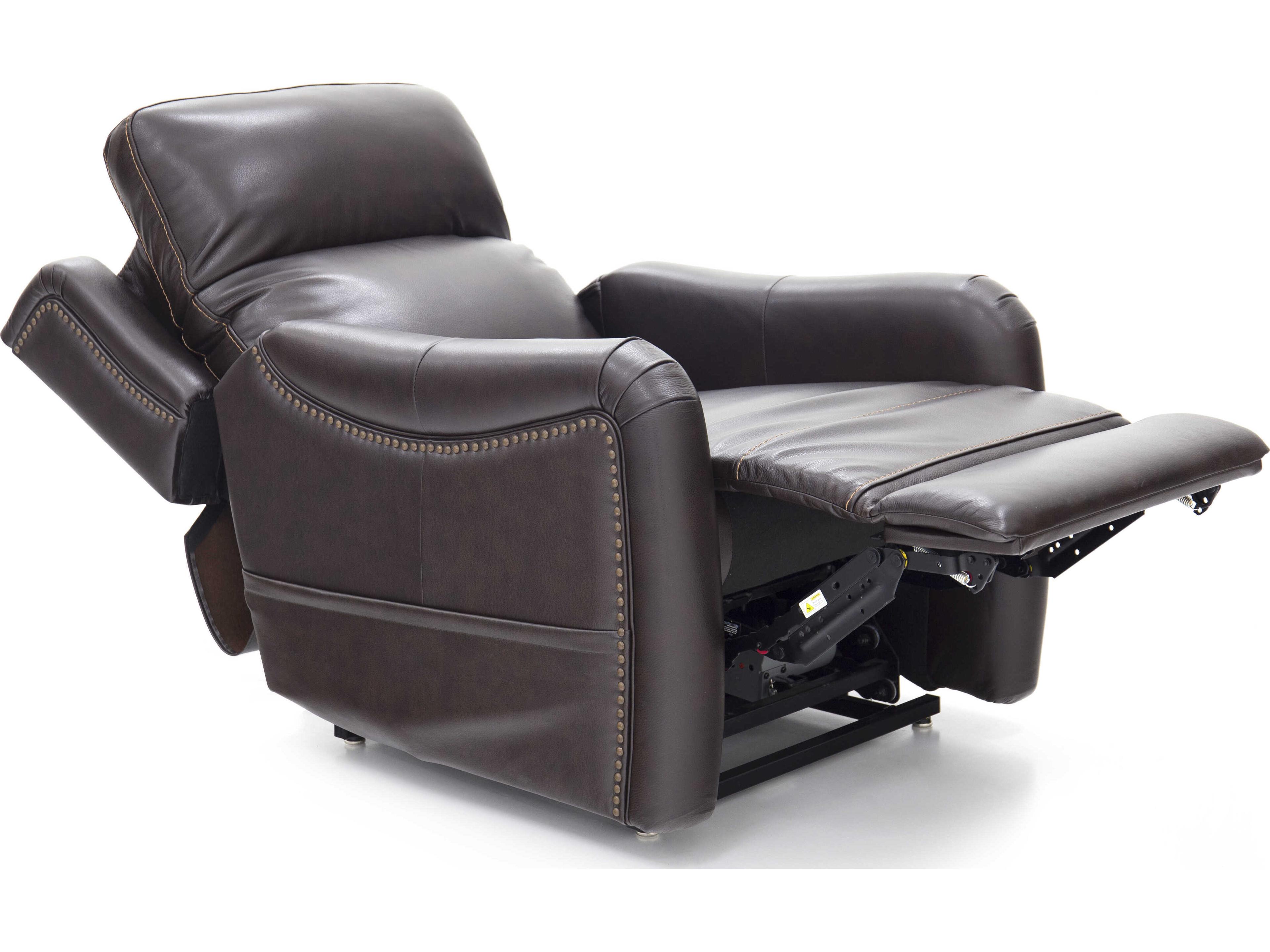 Barcalounger Lux Recline & Lift Longview Rainer Walnut Brown Faux Leather Recliner