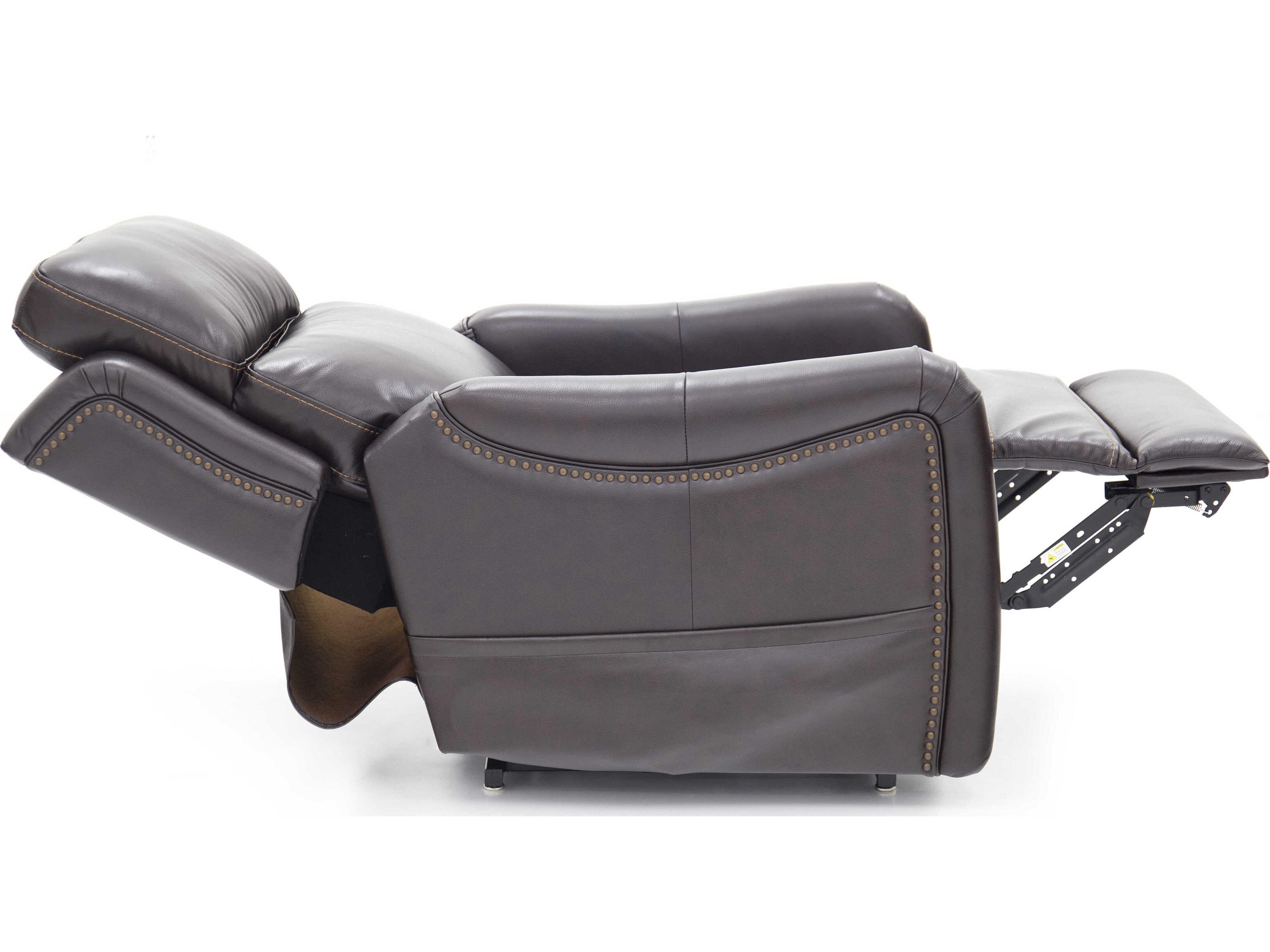 Barcalounger Lux Recline & Lift Longview Rainer Walnut Brown Faux Leather Recliner