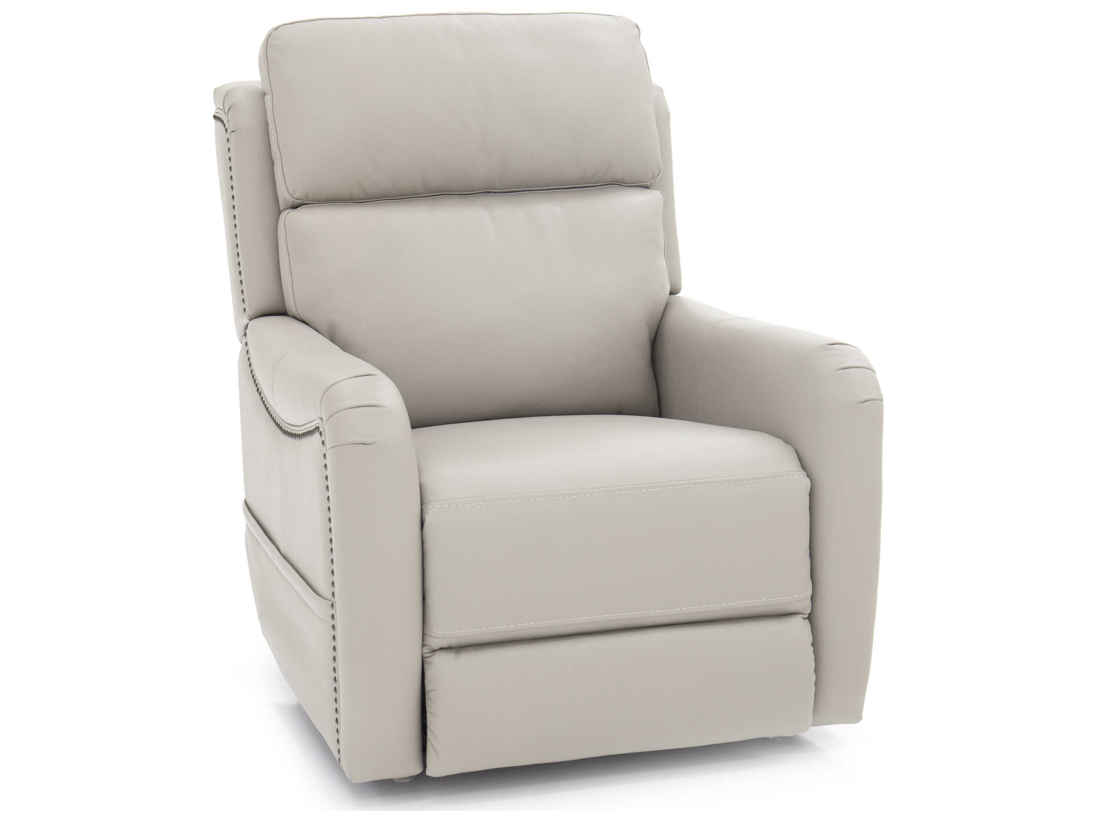 Barcalounger Lux Recline & Lift Longview Rainer Dove White Faux Leather Recliner