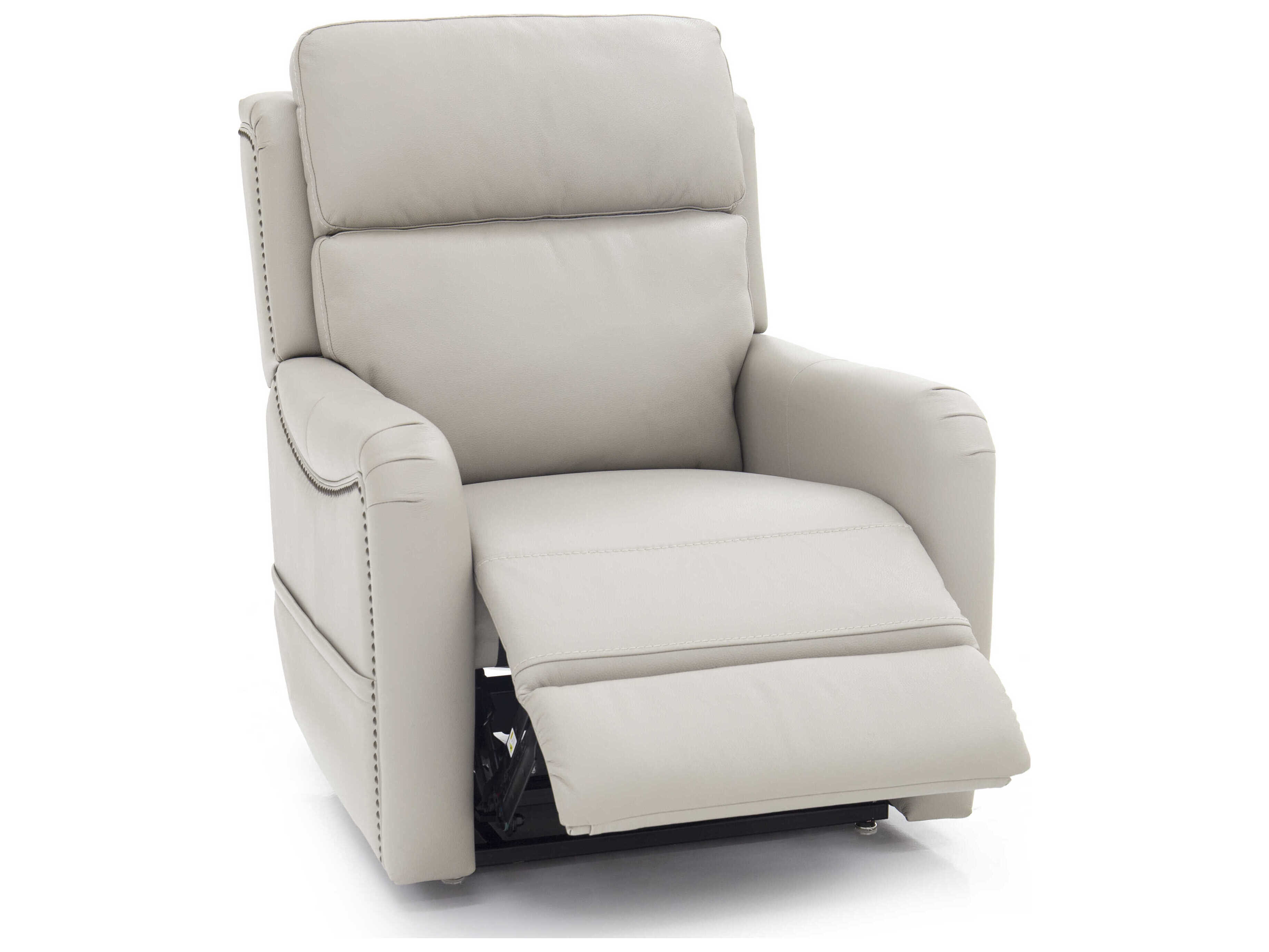Barcalounger Lux Recline & Lift Longview Rainer Dove White Faux Leather Recliner