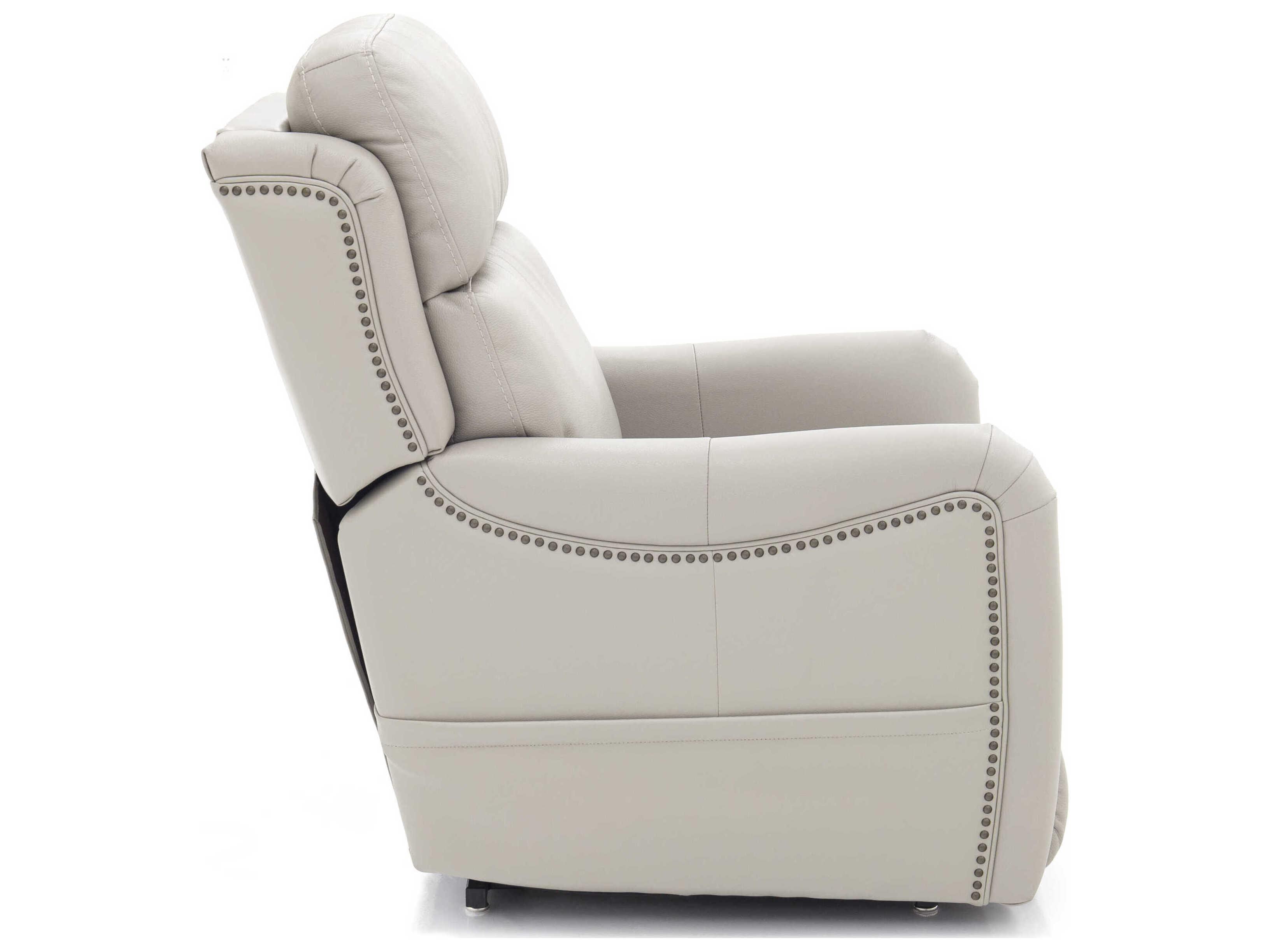 Barcalounger Lux Recline & Lift Longview Rainer Dove White Faux Leather Recliner