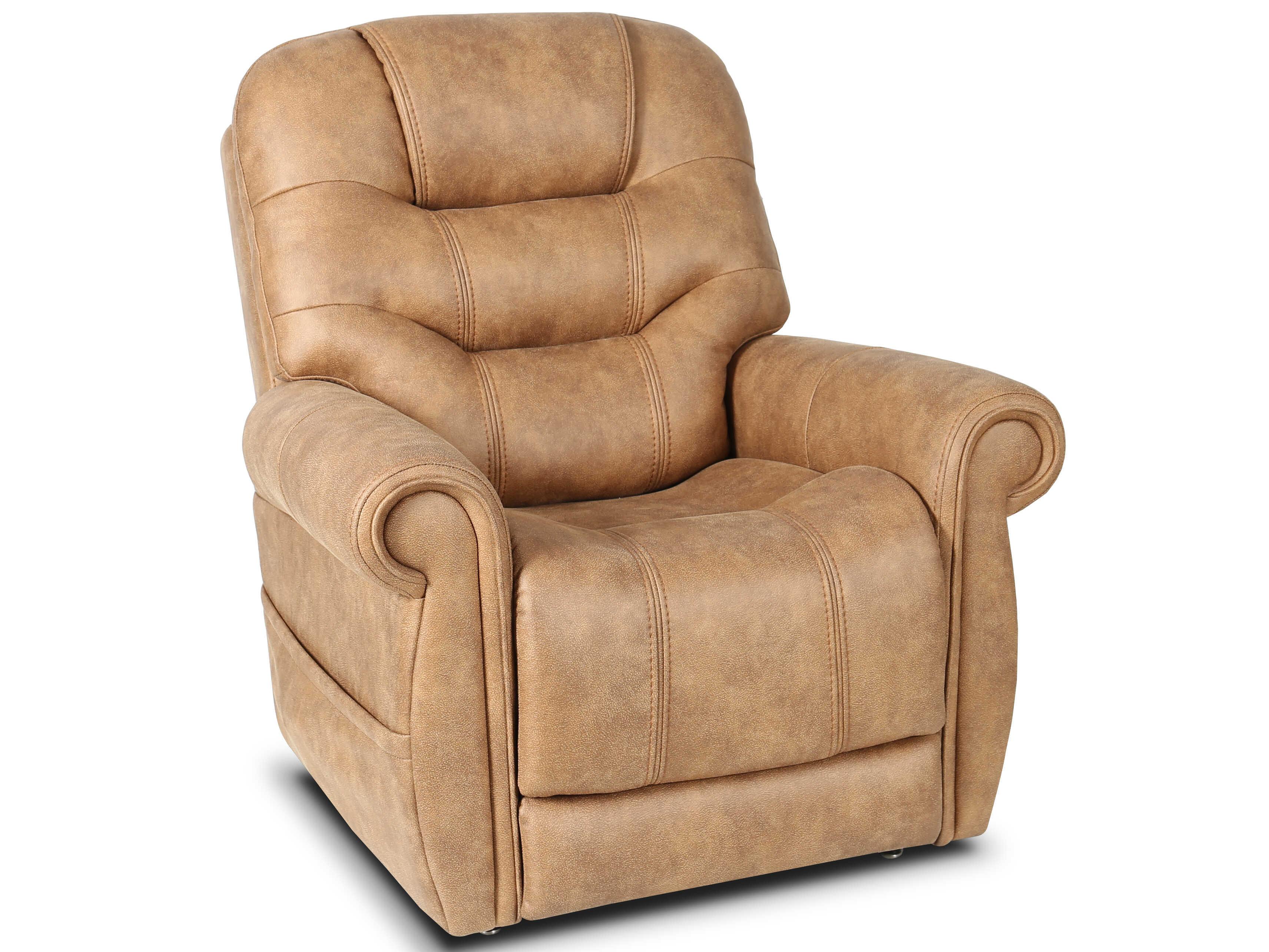 Barcalounger Lux Recline & Lift Lucas Canyon Silt Tan Upholstered Recliner