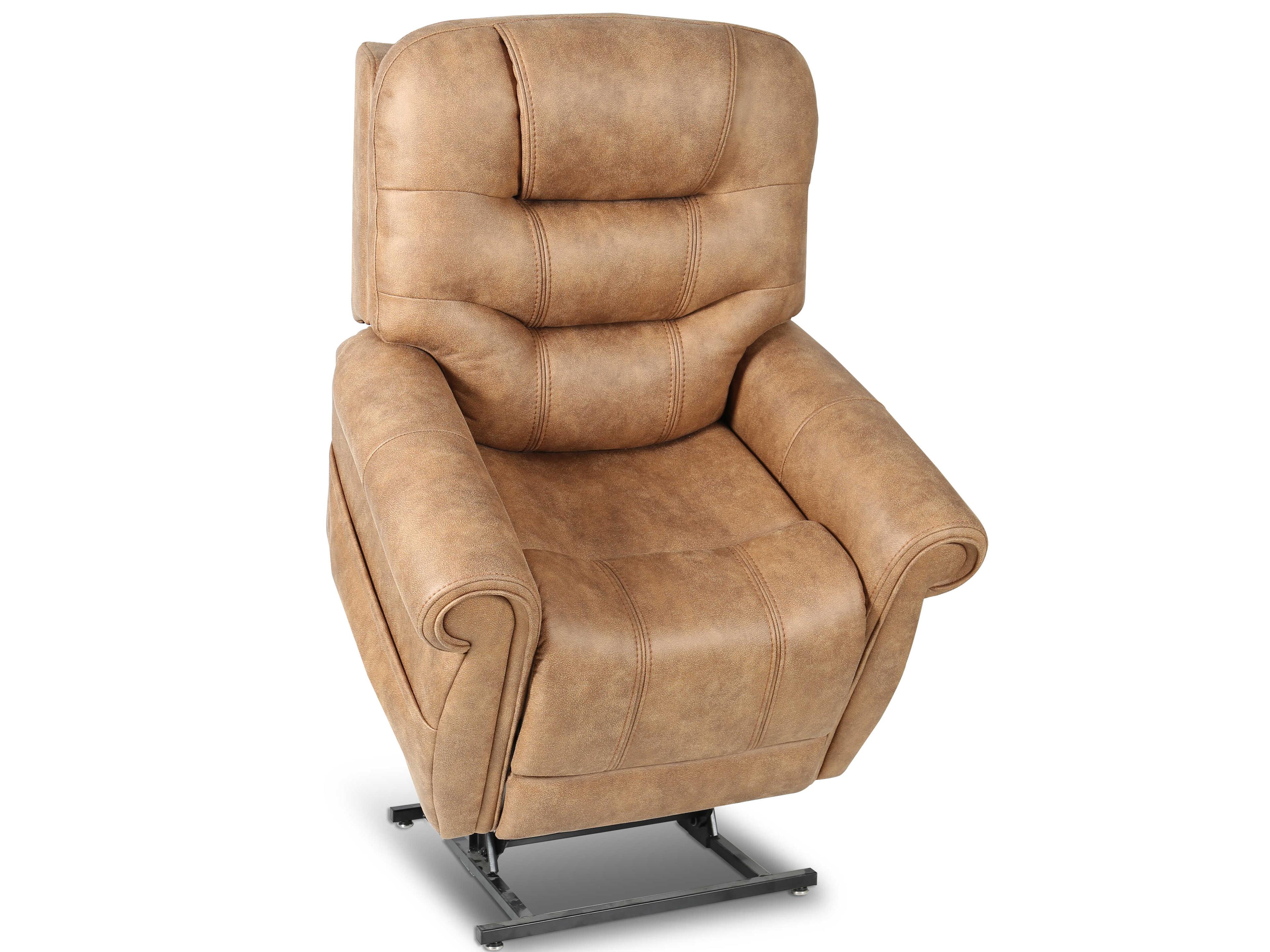 Barcalounger Lux Recline & Lift Lucas Canyon Silt Tan Upholstered Recliner