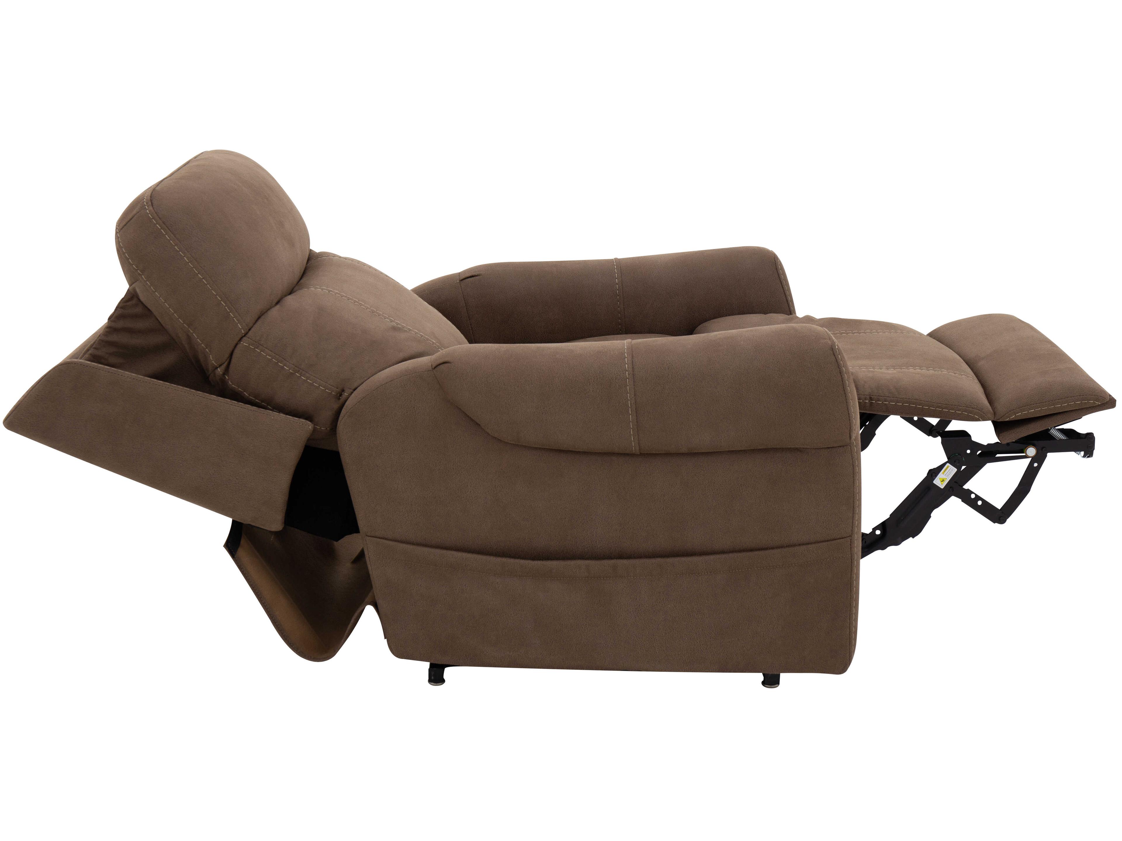 Barcalounger Lux Recline & Lift Lloyd Stonewash Granite Brown Upholstered Recliner