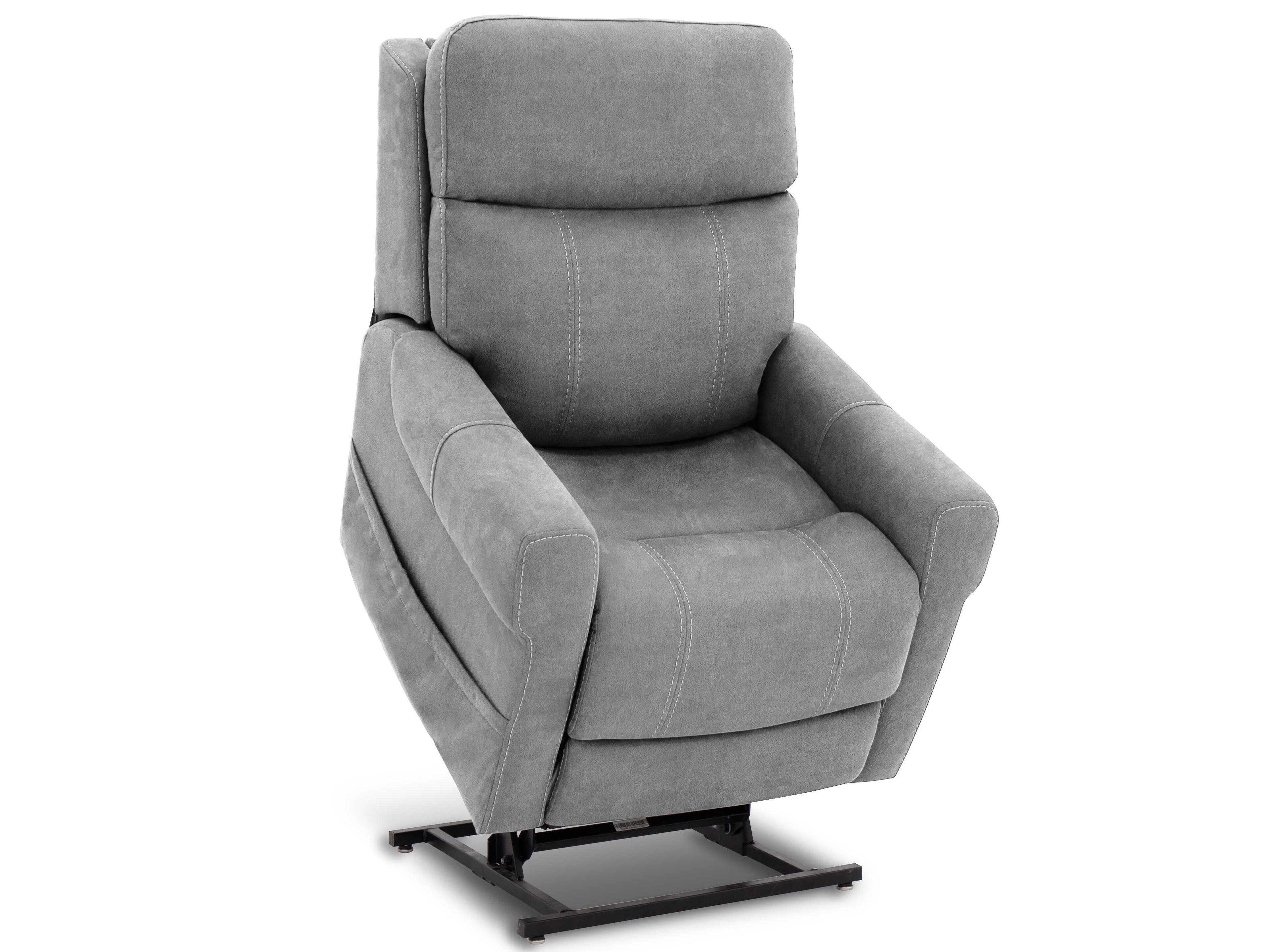 Barcalounger Lux Recline & Lift Lloyd Stonewash Dove Gray Upholstered Recliner