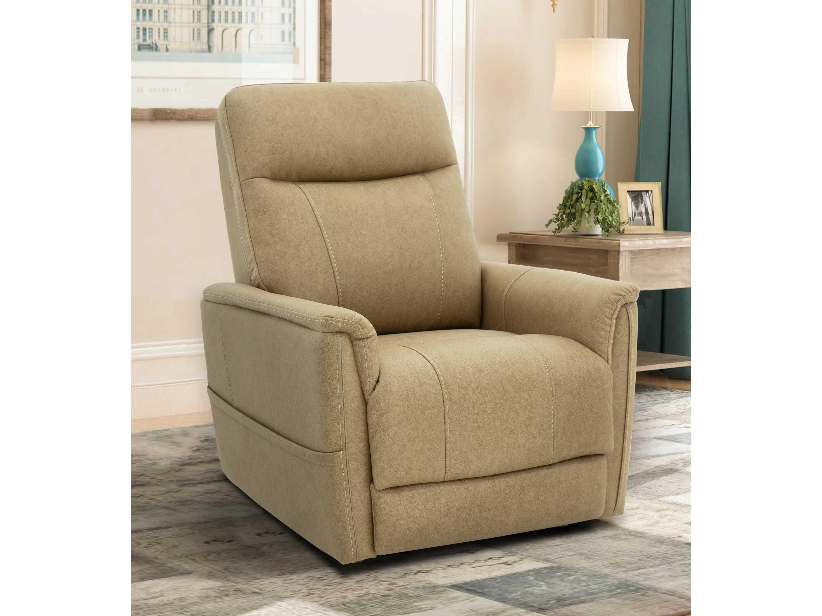 Barcalounger Lux Recline & Lift Montclair Jumbo Sand Tan Upholstered Recliner
