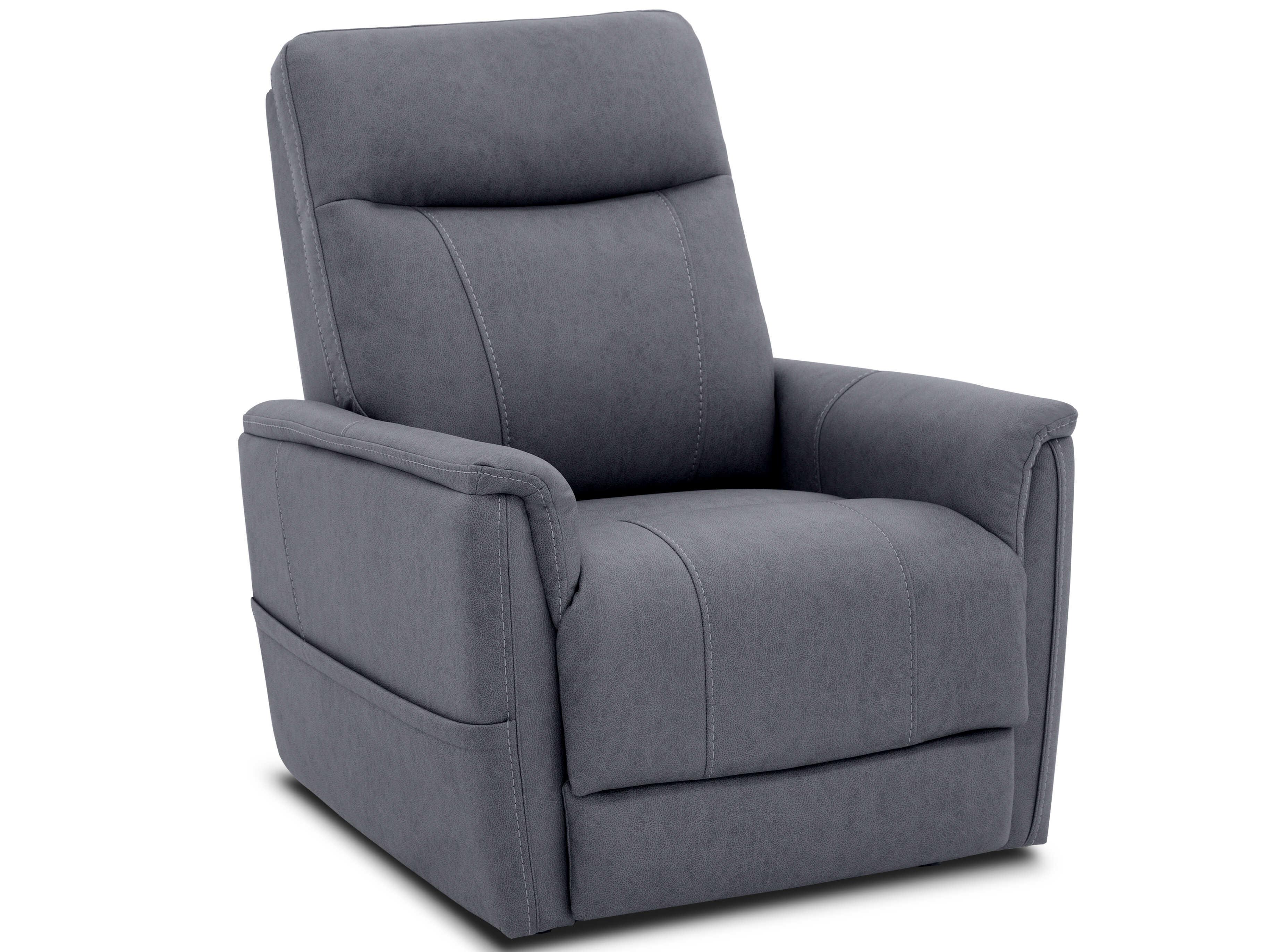 Barcalounger Lux Recline & Lift Montclair Jumbo Slate Gray Upholstered Recliner