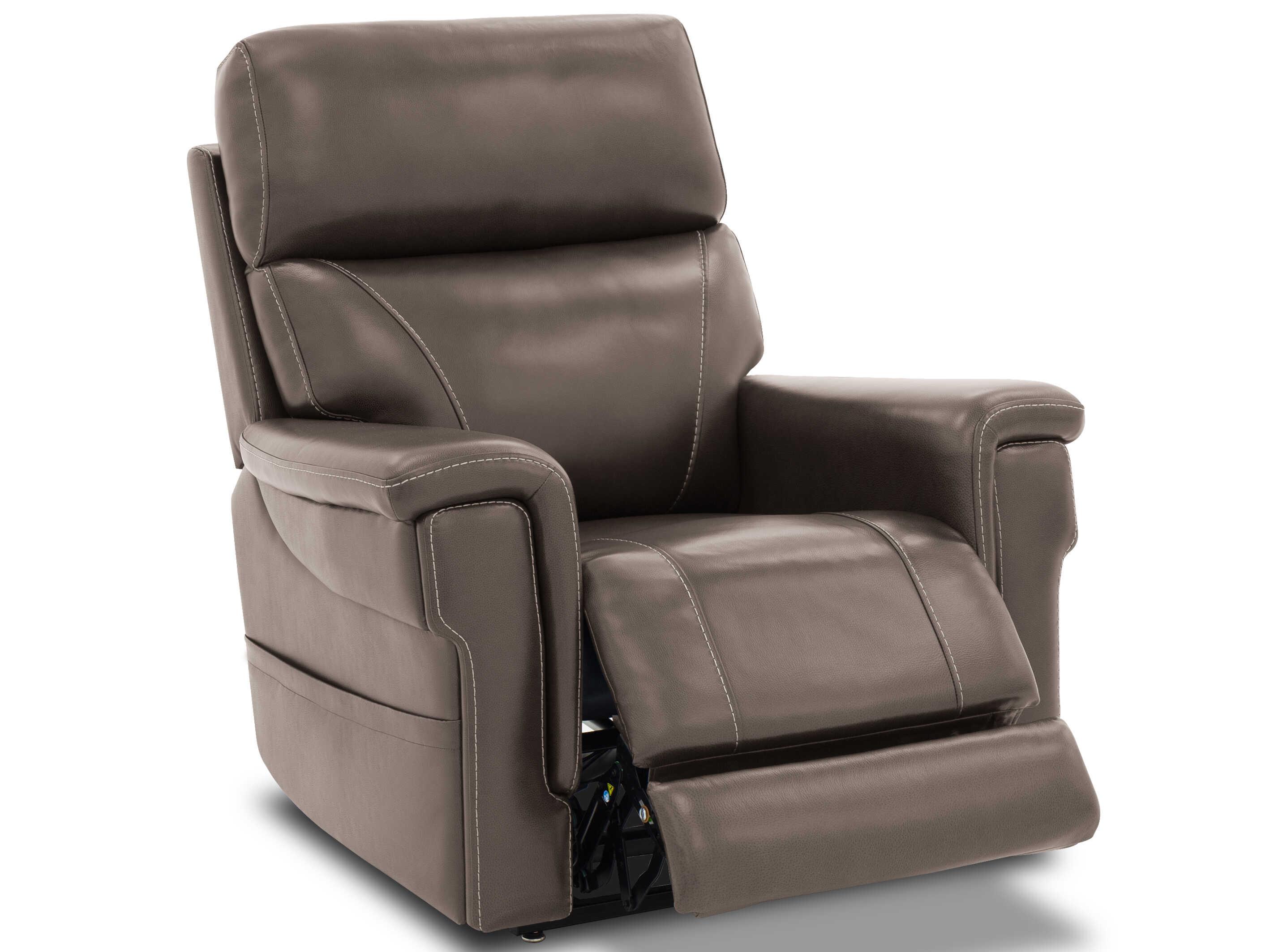 Barcalounger Lux Recline & Lift Moorpark Sorrento Mocha Brown Faux Leather Recliner