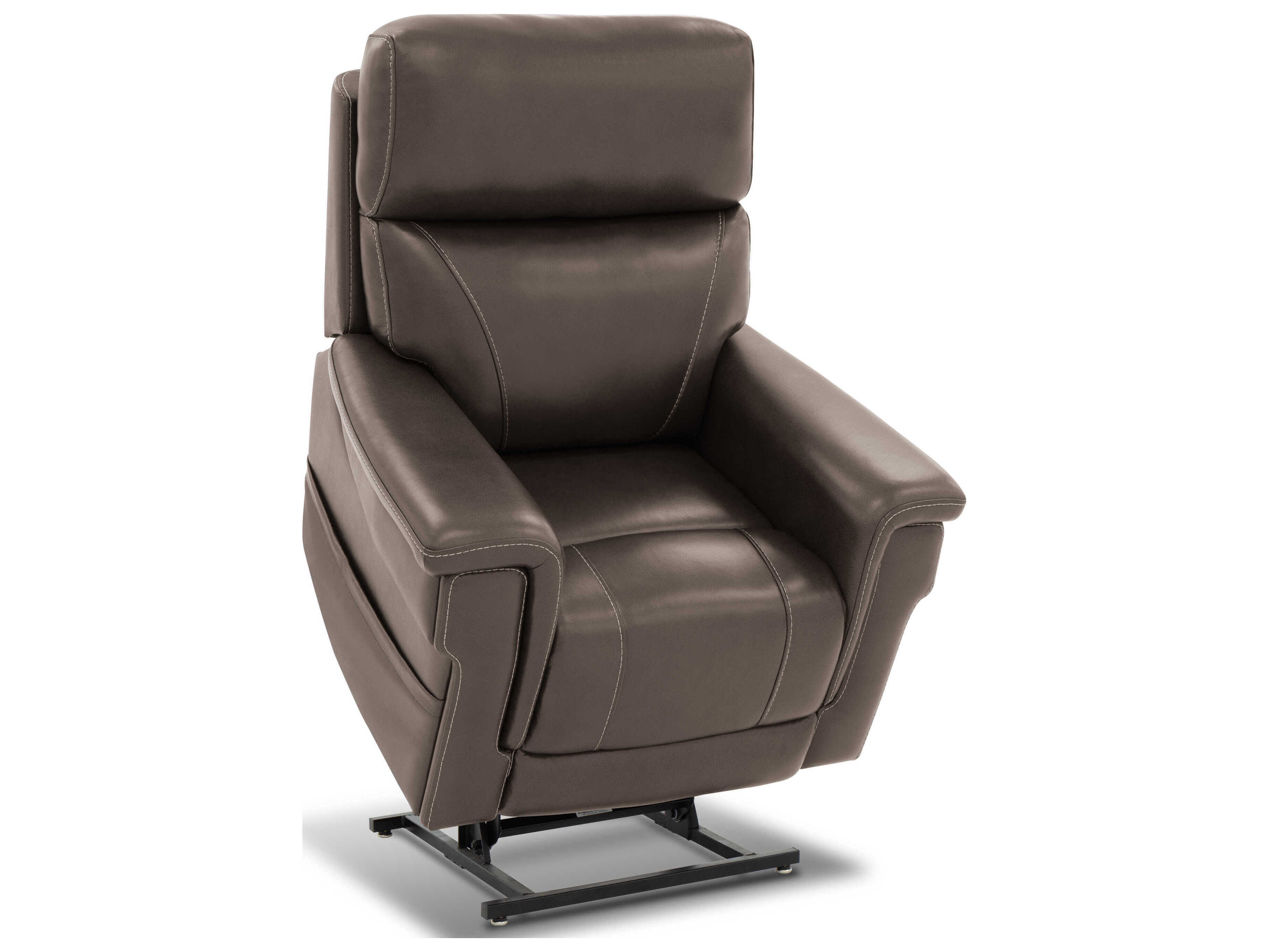Barcalounger Lux Recline & Lift Moorpark Sorrento Mocha Brown Faux Leather Recliner