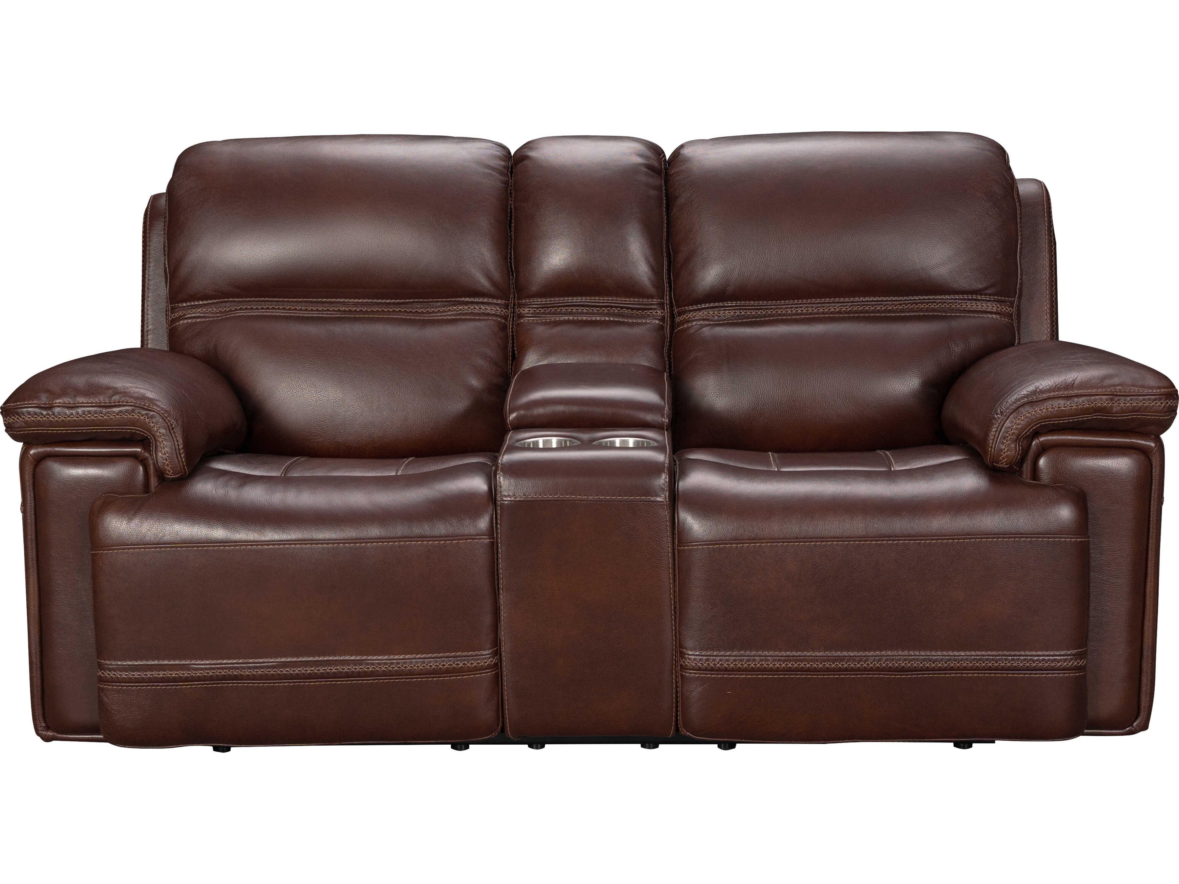Barcalounger Modern Expressions Sedrick El Paso Walnut Brown Faux Leather Loveseat