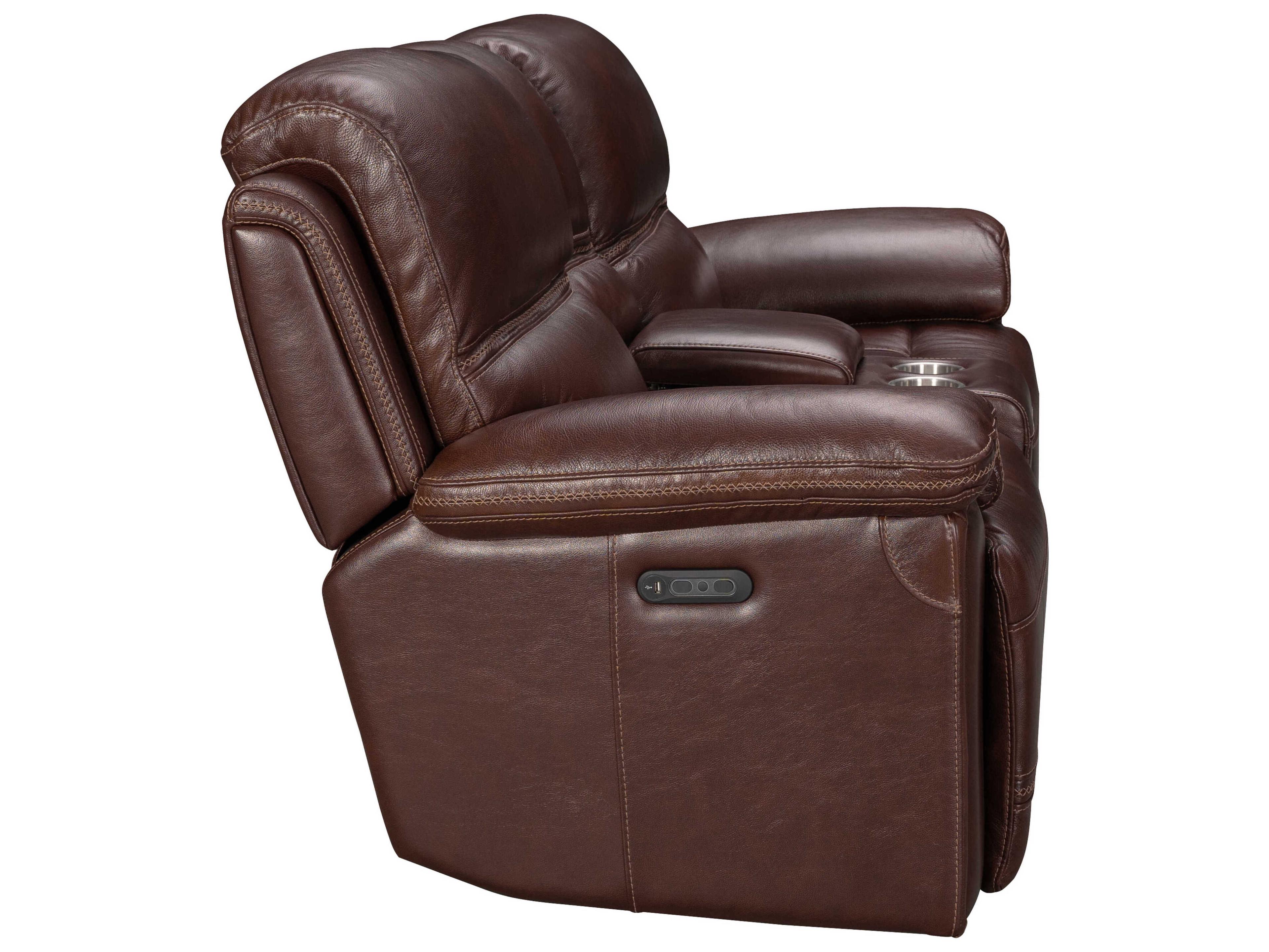 Barcalounger Modern Expressions Sedrick El Paso Walnut Brown Faux Leather Loveseat