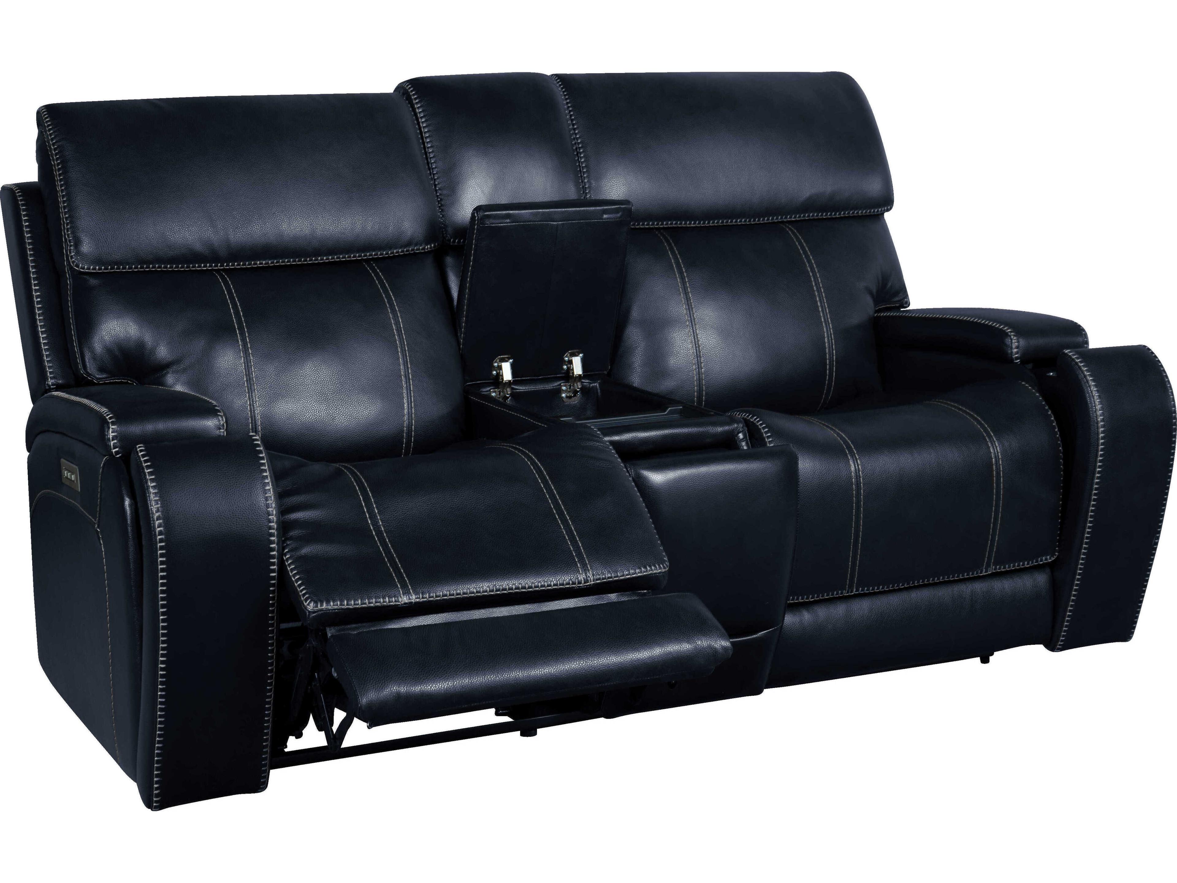 Barcalounger Modern Expressions Glenwood Rainer Ocean Blue Faux Leather Loveseat