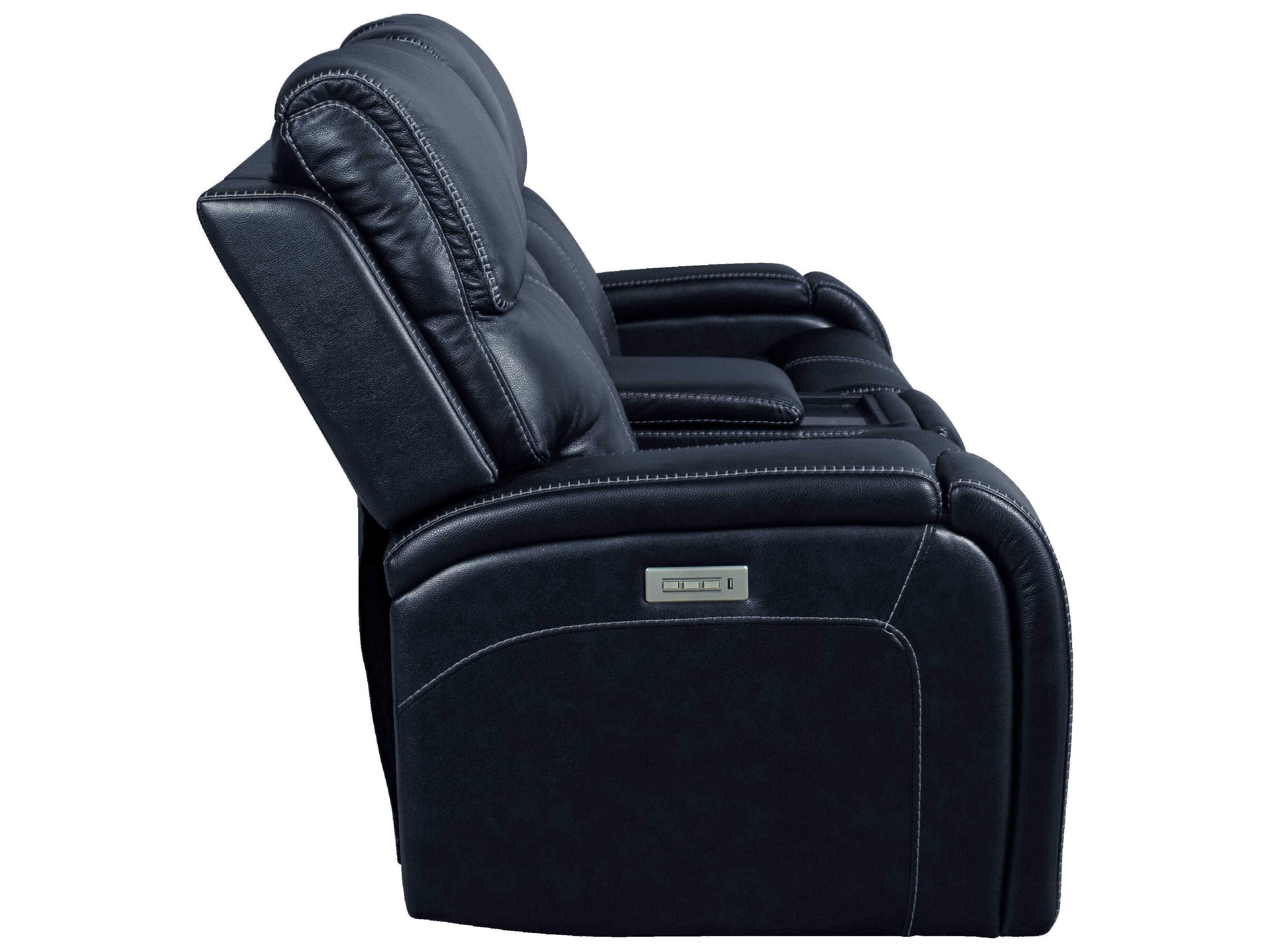 Barcalounger Modern Expressions Glenwood Rainer Ocean Blue Faux Leather Loveseat