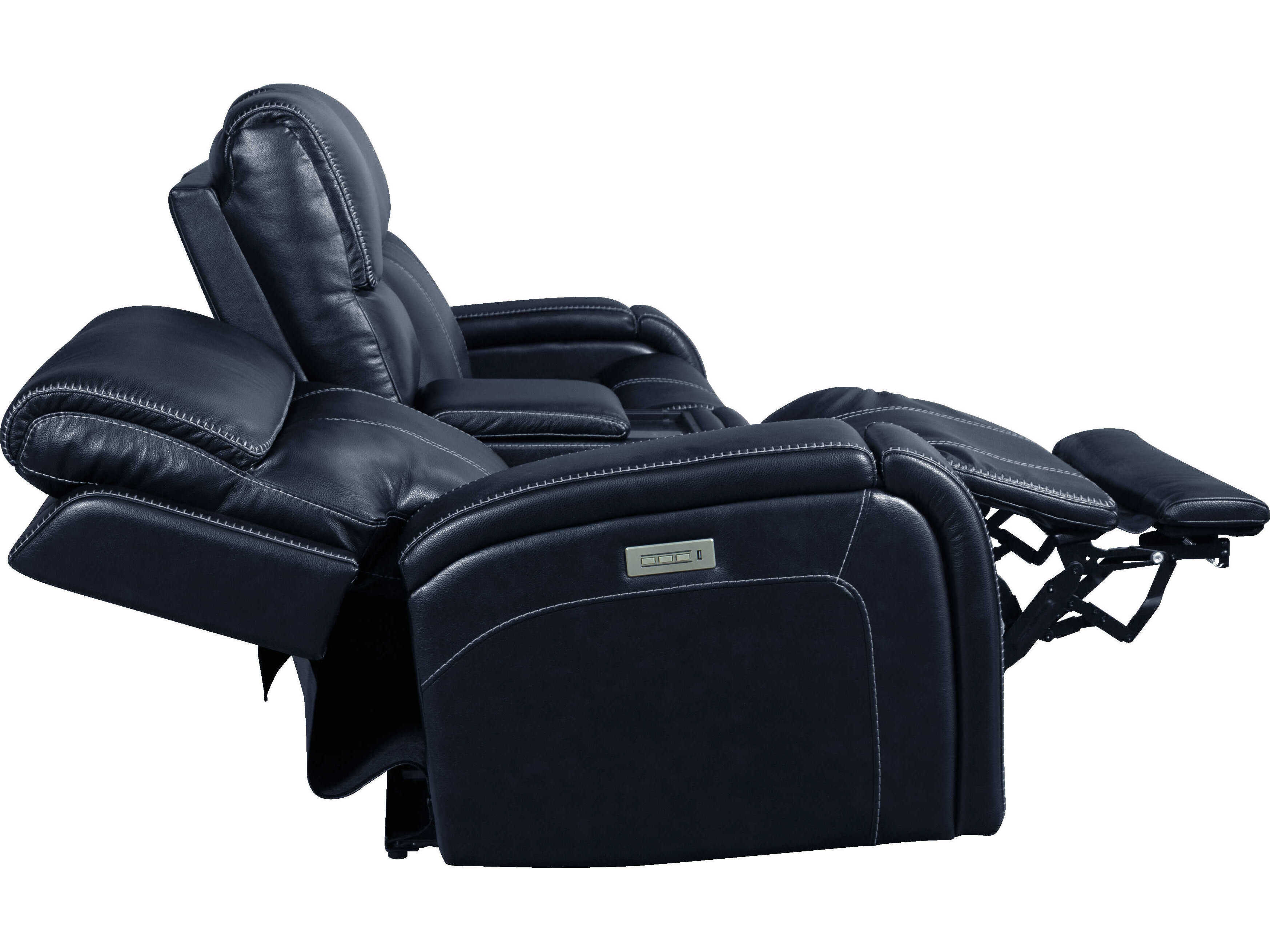 Barcalounger Modern Expressions Glenwood Rainer Ocean Blue Faux Leather Loveseat