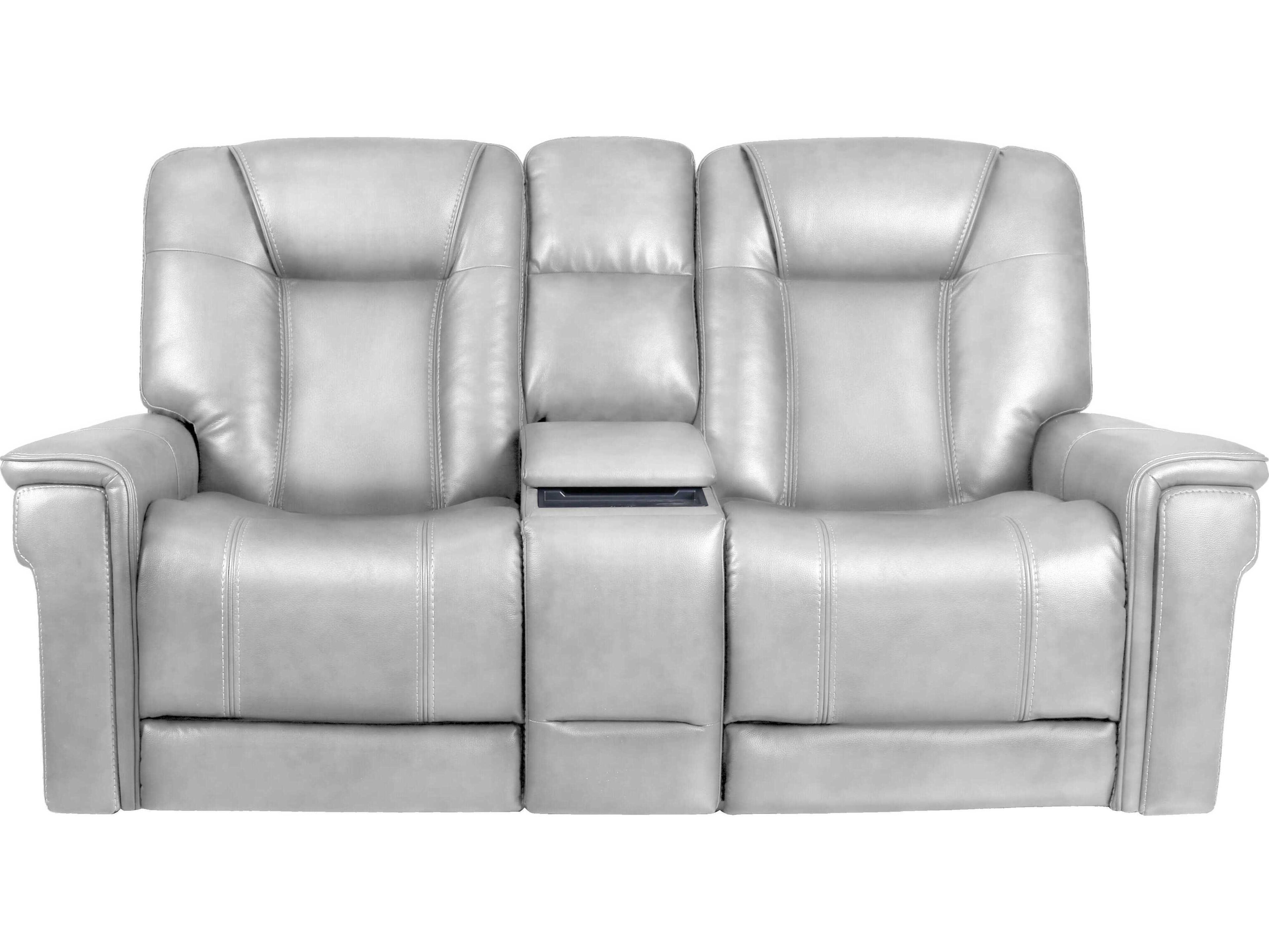 Barcalounger Modern Expressions Sanibel Rainer Dove Gray Faux Leather Loveseat