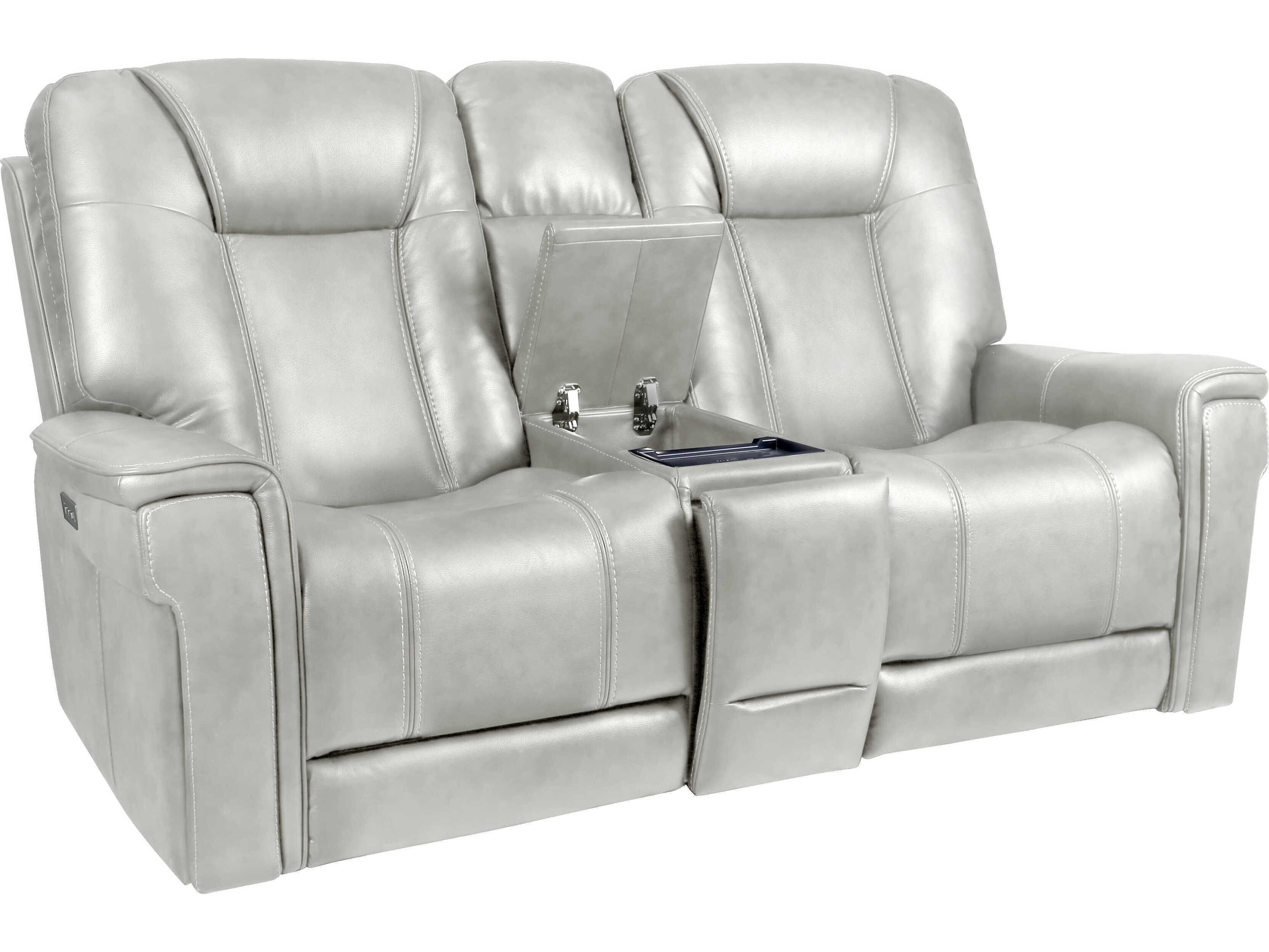 Barcalounger Modern Expressions Sanibel Rainer Dove Gray Faux Leather Loveseat